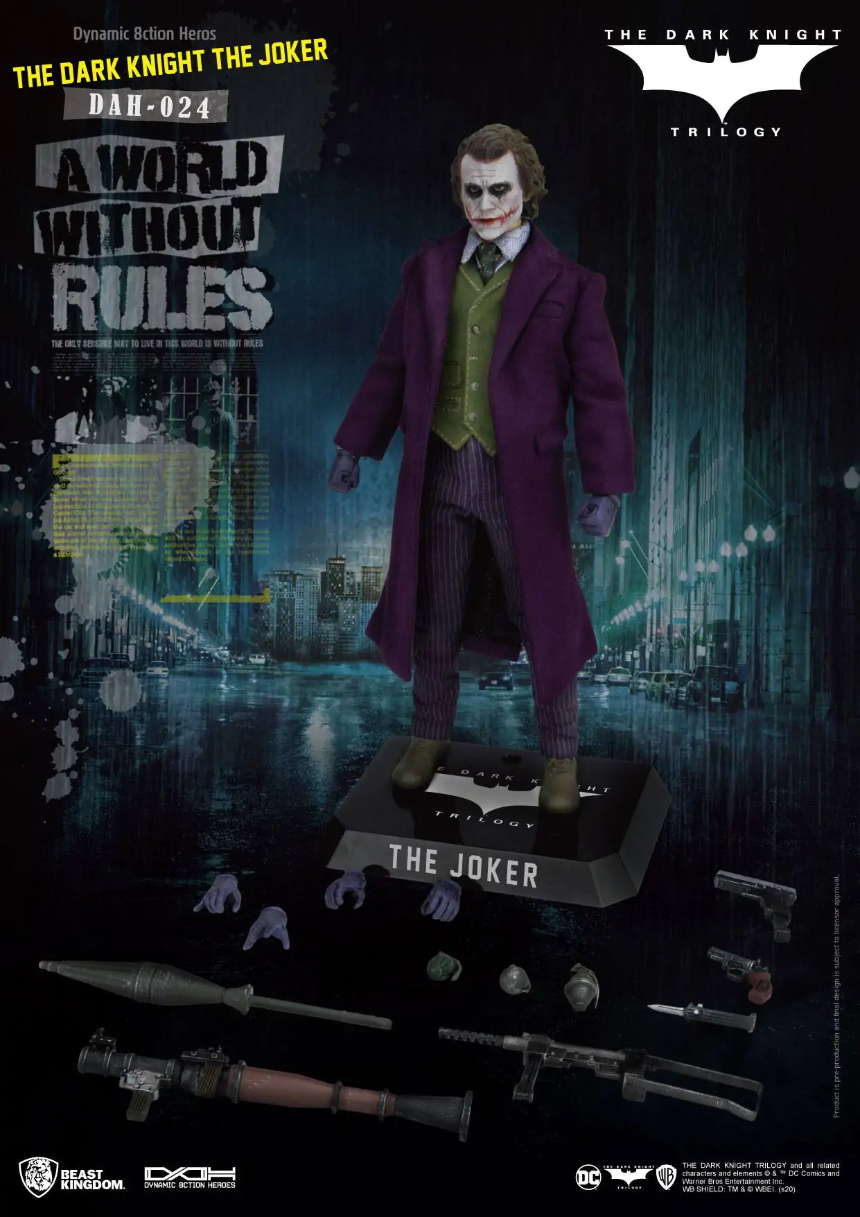 Batman The Dark Knight Dynamic 8ction Heroes Akční figurka 1/9 The Joker 21 cm fotografii produktu