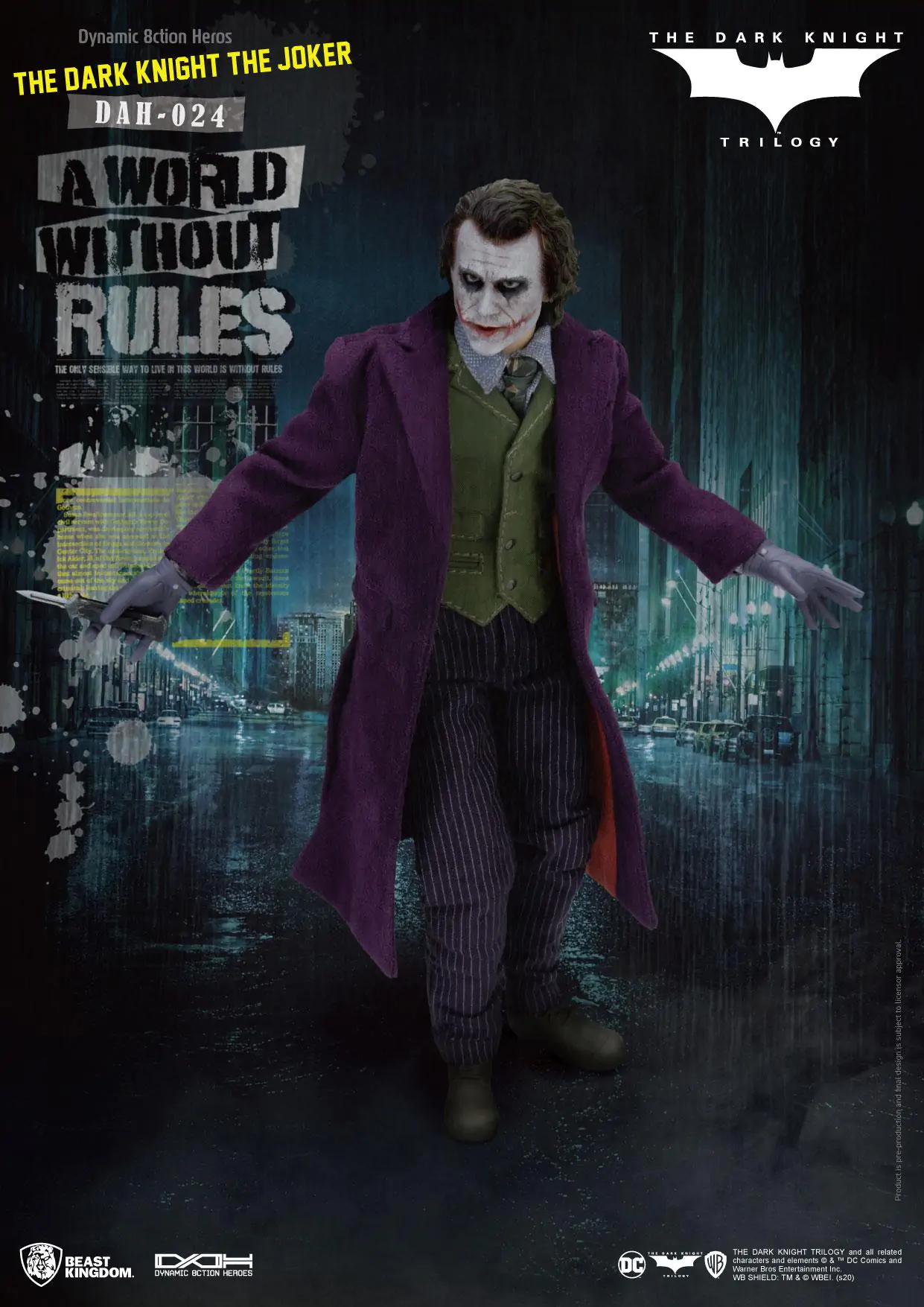 Batman The Dark Knight Dynamic 8ction Heroes Akční figurka 1/9 The Joker 21 cm fotografii produktu