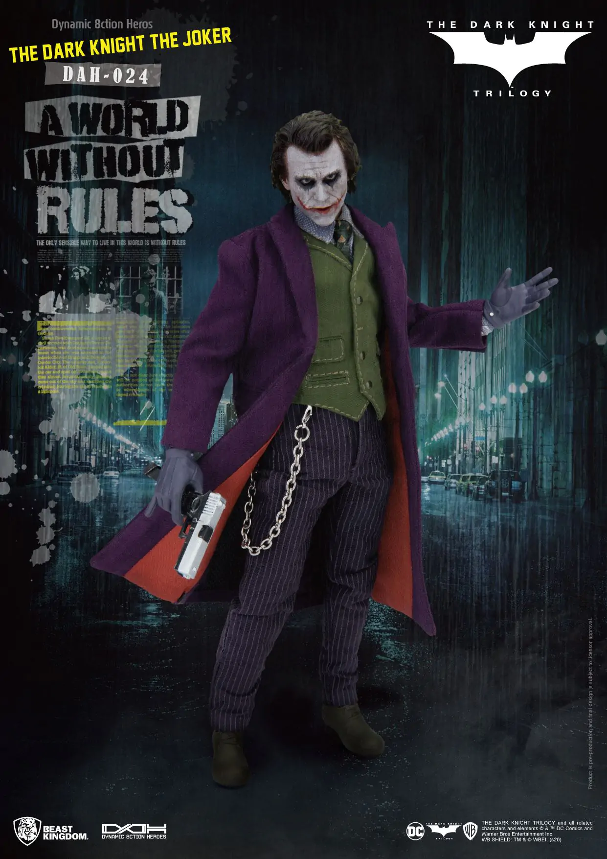 Batman The Dark Knight Dynamic 8ction Heroes Akční figurka 1/9 The Joker 21 cm fotografii produktu