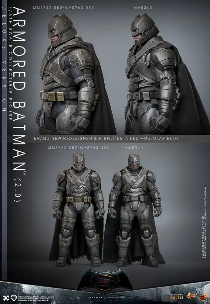 Batman v Superman: Dawn of Justice Movie Masterpiece akční figurka 1/6 Armored Batman 2.0 (Deluxe verze) 33 cm fotografii produktu