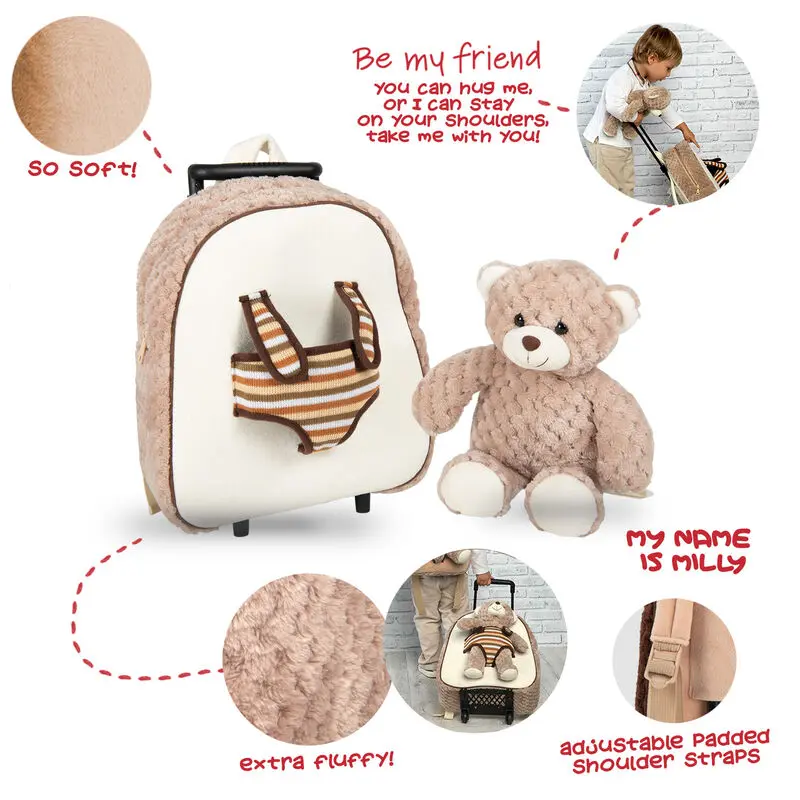 Bear Milly vozík s plyšovou hračkou 38cm fotografii produktu