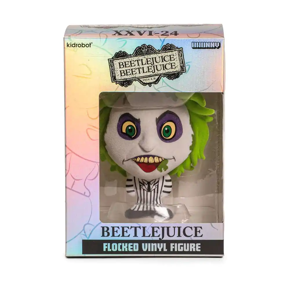 Beetlejuice Beetlejuice Bhunny Flocked Vinyl Figurka Beetlejuice Striped Suit 10 cm fotografii produktu