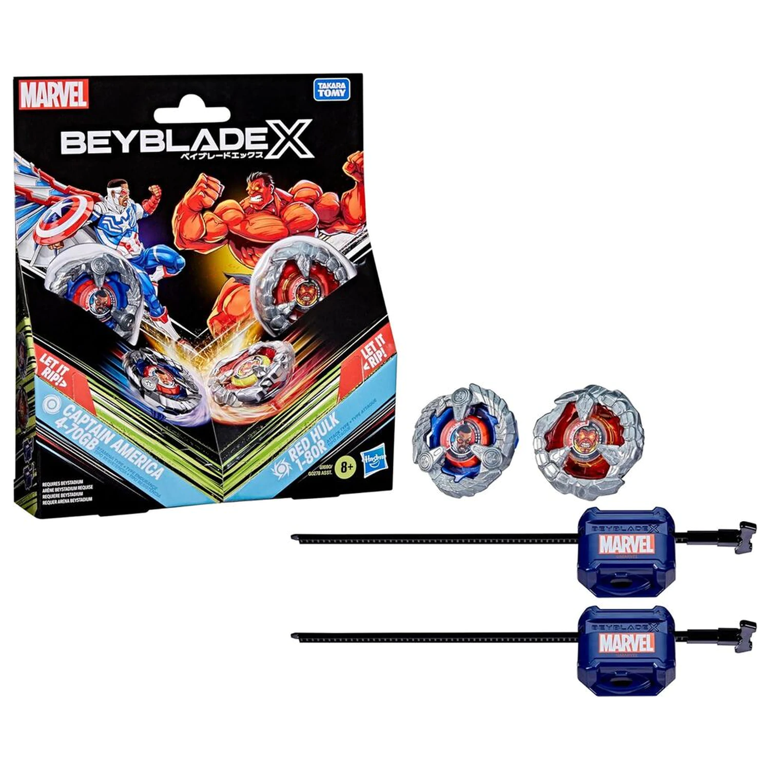 Beyblade X Captain America 4-70GB a Red Hulk 1-80R herní sada fotografii produktu
