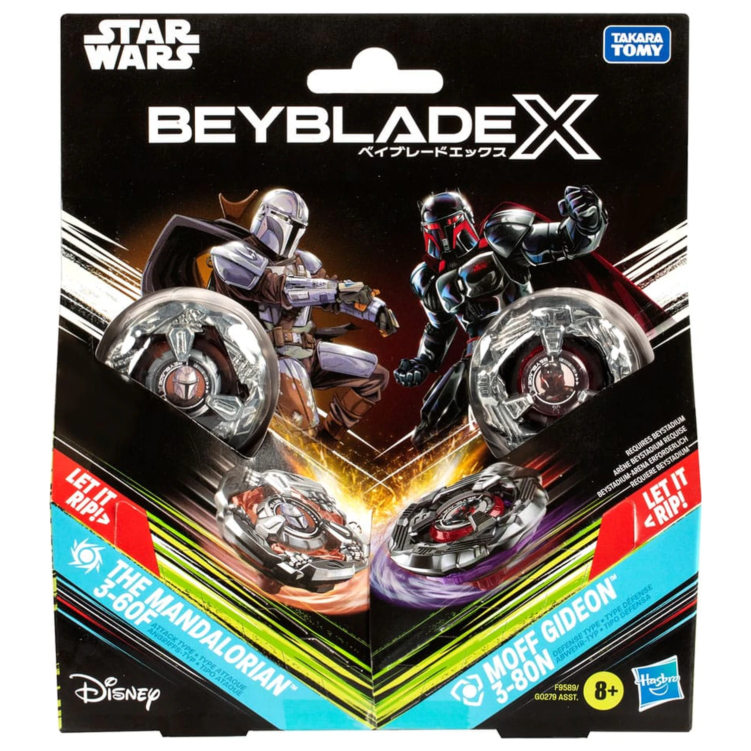 Beyblade X a Star Wars Collab The Mandalorian 3-60F vs. Moff Gideon 3-80N fotografii produktu