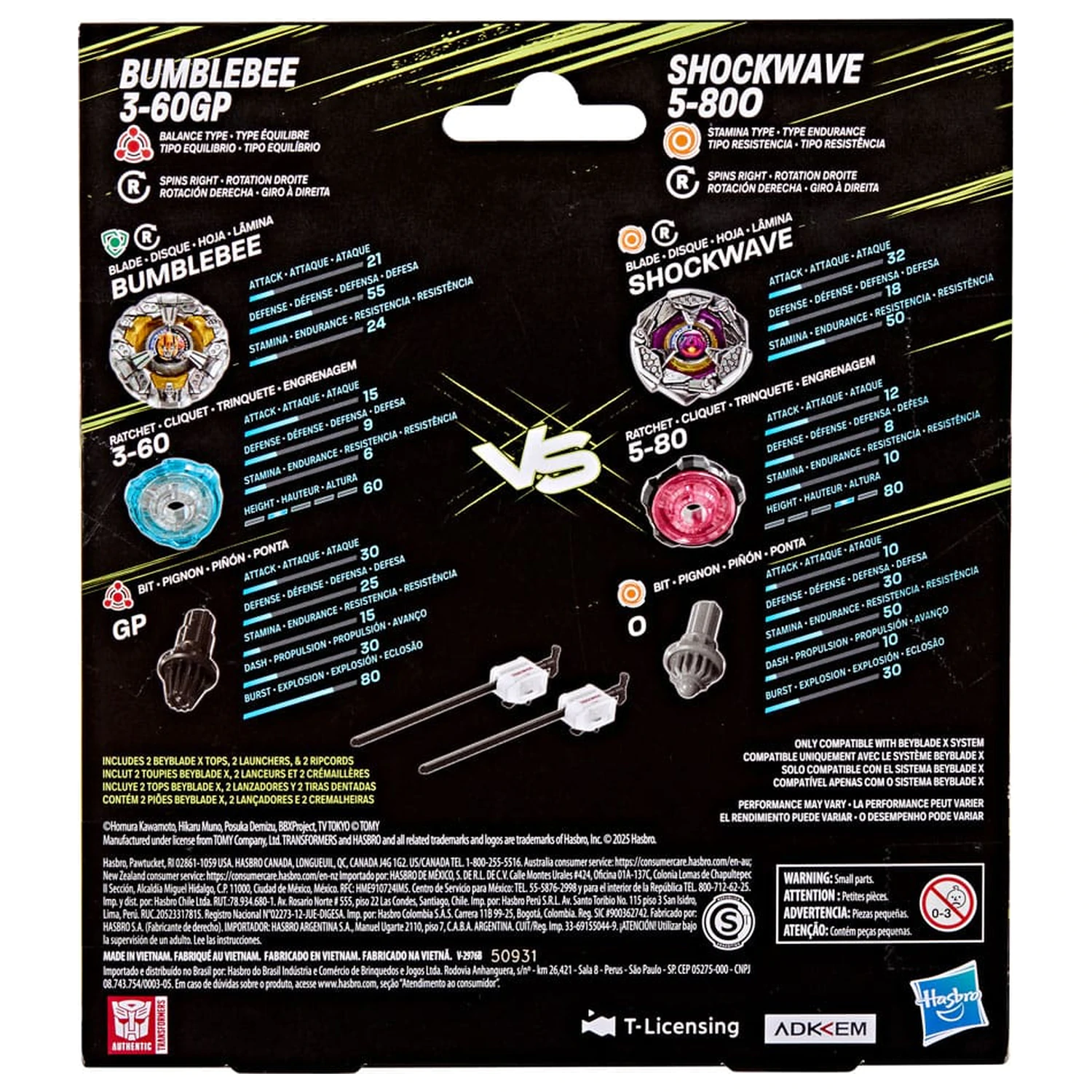 Beyblade X a Transformers Collab Bumblebee 3-60GP vs. Shockwave 5-80O fotografii produktu