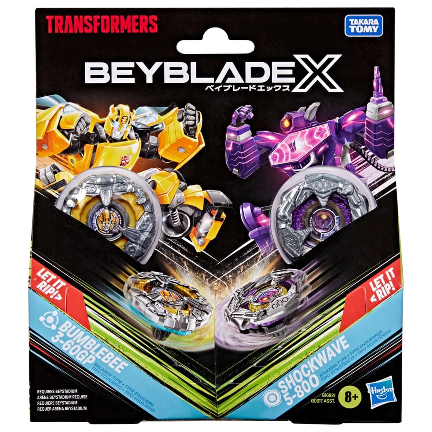 Beyblade X a Transformers Collab Bumblebee 3-60GP vs. Shockwave 5-80O fotografii produktu