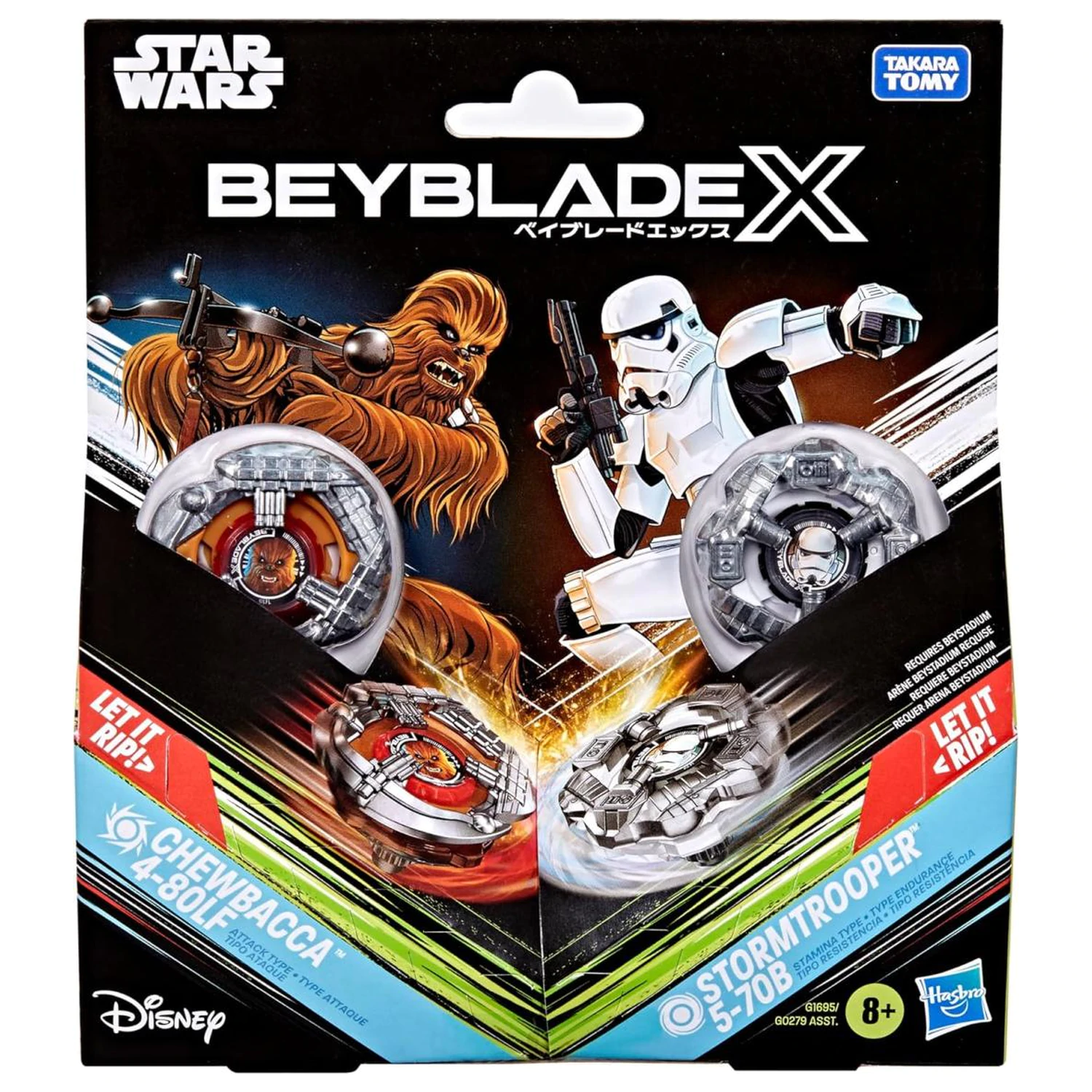 Beyblade X Chewbacca 4-80LF & Stormtrooper 5-70B fotografii produktu