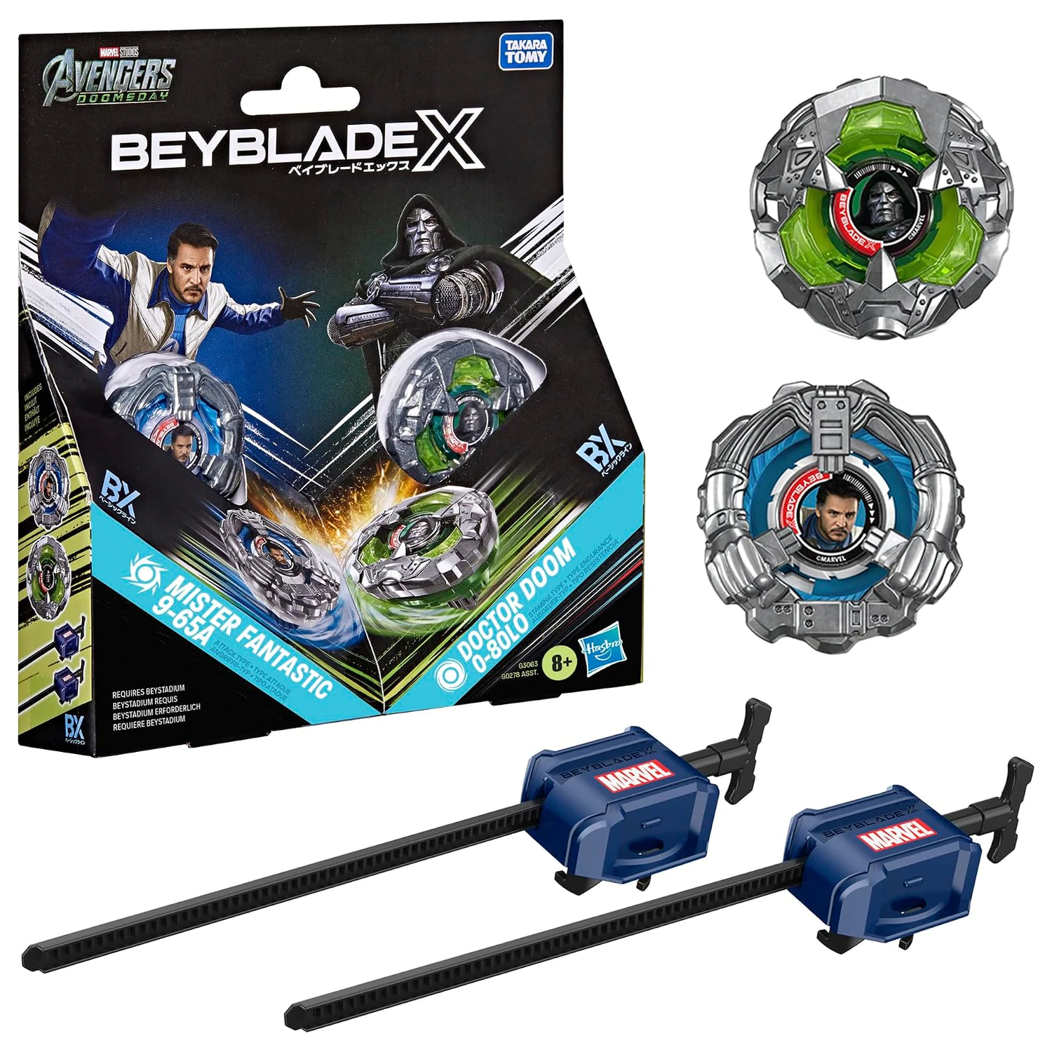 BEYBLADE X Mister Fantastic 9-65A & Doctor Doom 0-80LO fotografii produktu