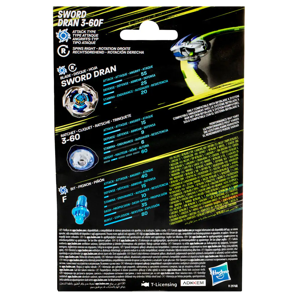 BeybladeX Sword Dran 3-60F hra fotografii produktu
