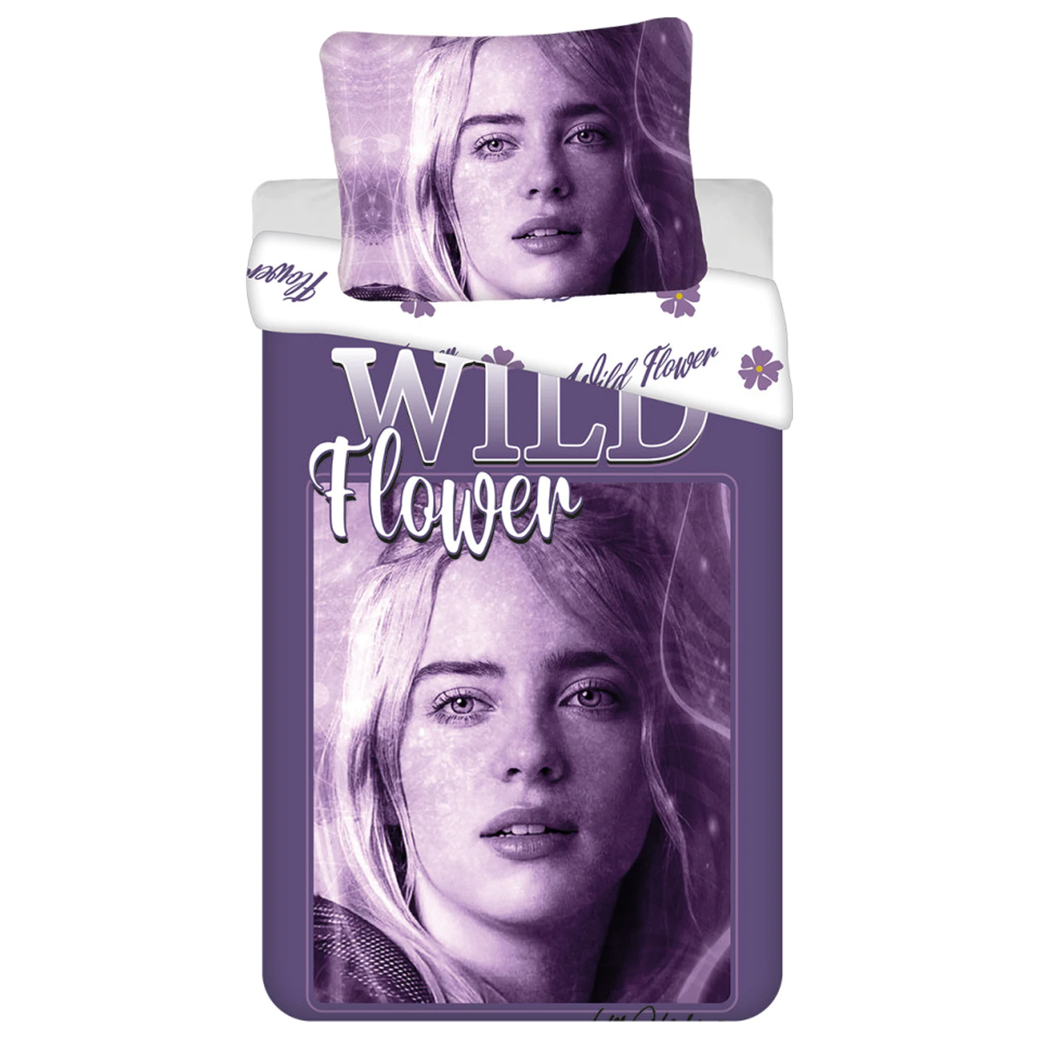 Billie Eilish Wild Flower povlak na přikrývku fotografii produktu