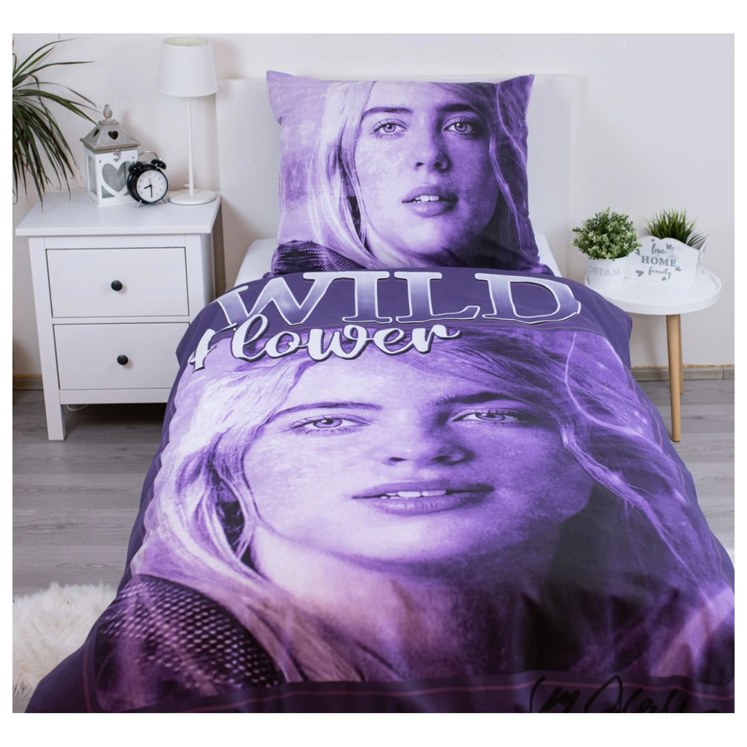 Billie Eilish Wild Flower povlak na přikrývku fotografii produktu