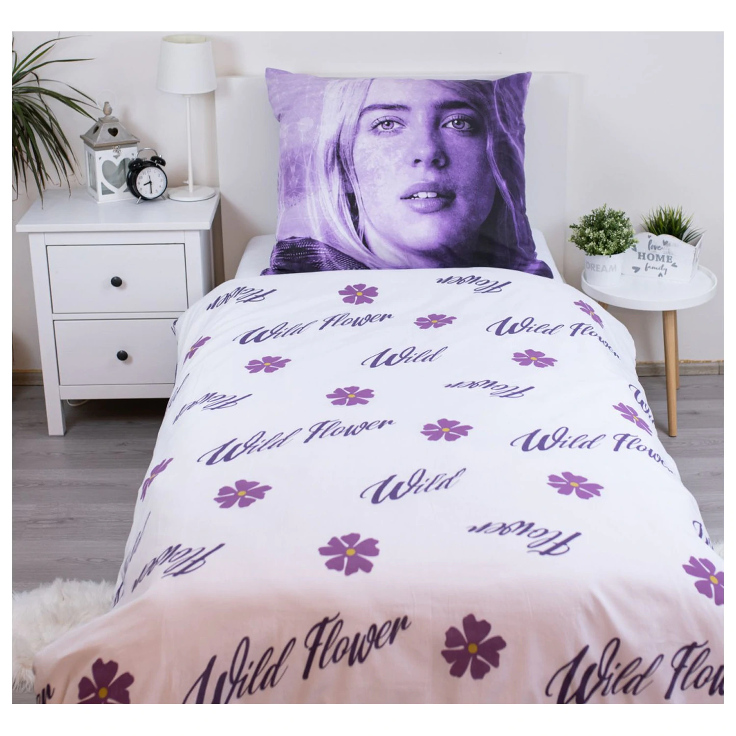 Billie Eilish Wild Flower povlak na přikrývku fotografii produktu