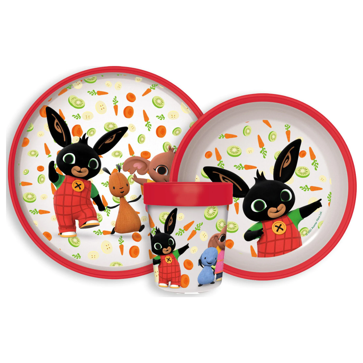 Bing Happy Carrots protiskluzový jídelní set, mikro plastový set fotografii produktu