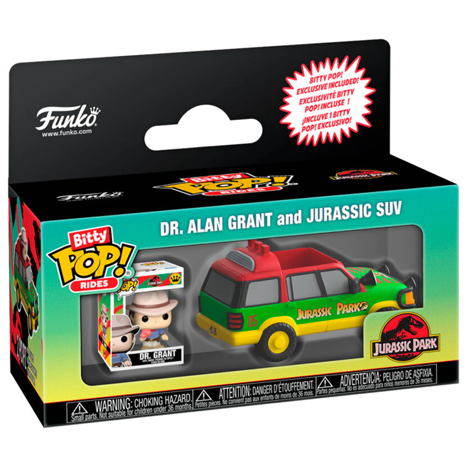Bitty Funko POP Ride figurka Jurassic Park Dr. Alan Grant a Jurassic Suv fotografii produktu