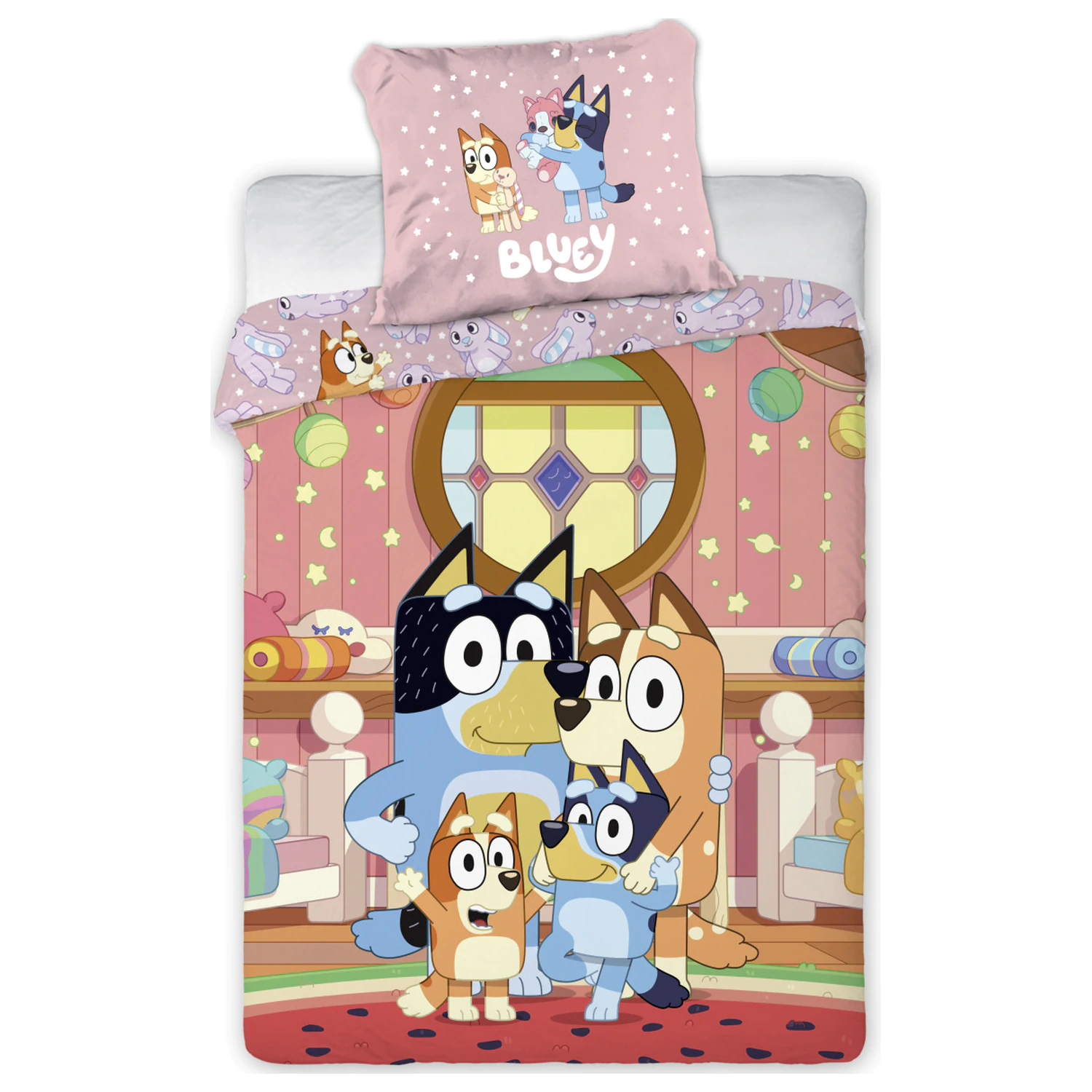 Bluey At Home Dětský, předškolní povlak na peřinu fotografii produktu