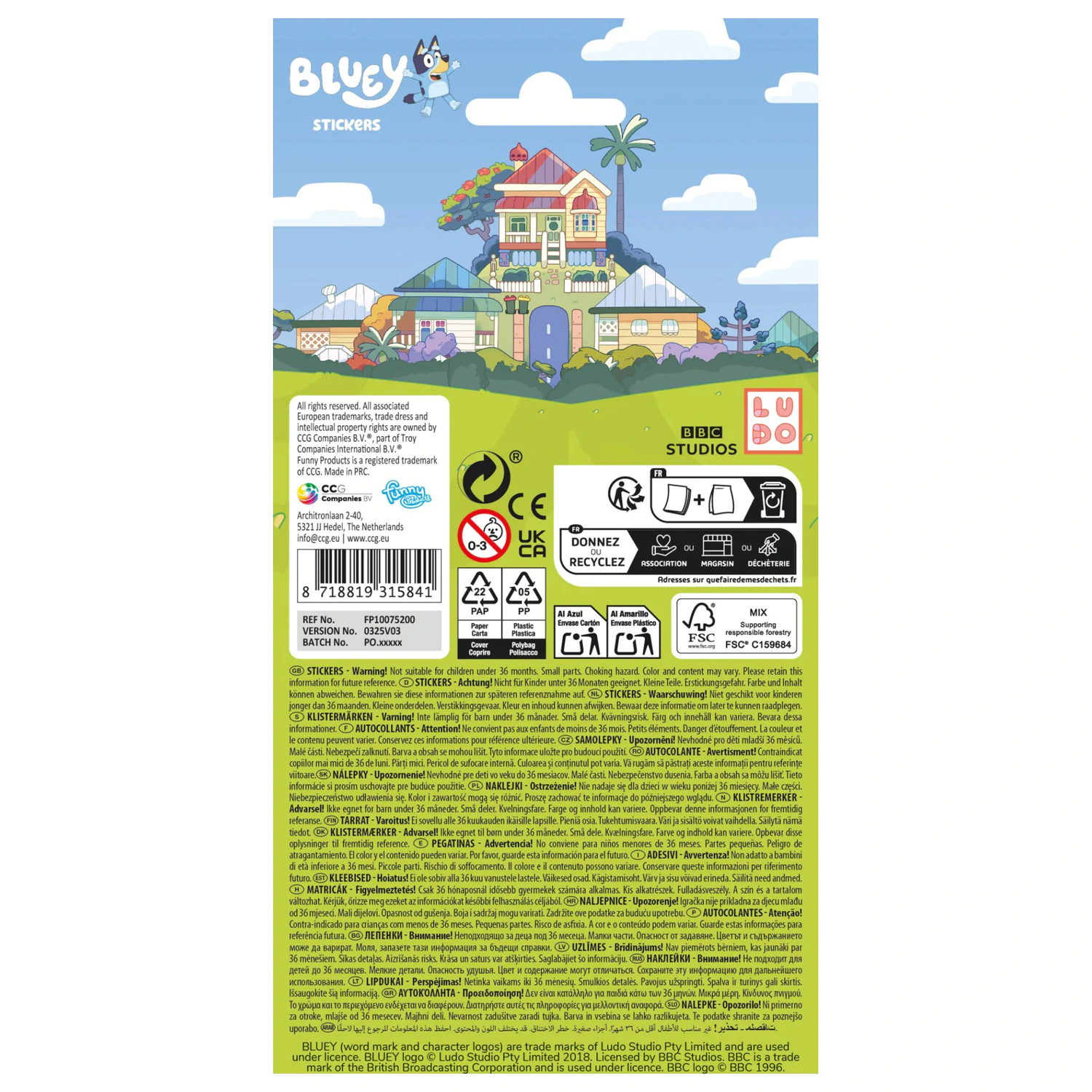 Bluey Bingo mini sada samolepek fotografii produktu