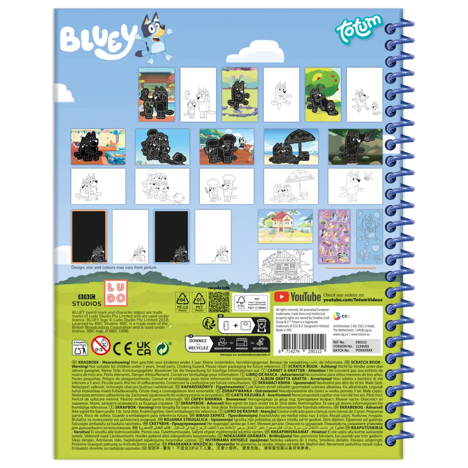 Bluey zábavná stírací sada na škrábání a aktivit fotografii produktu
