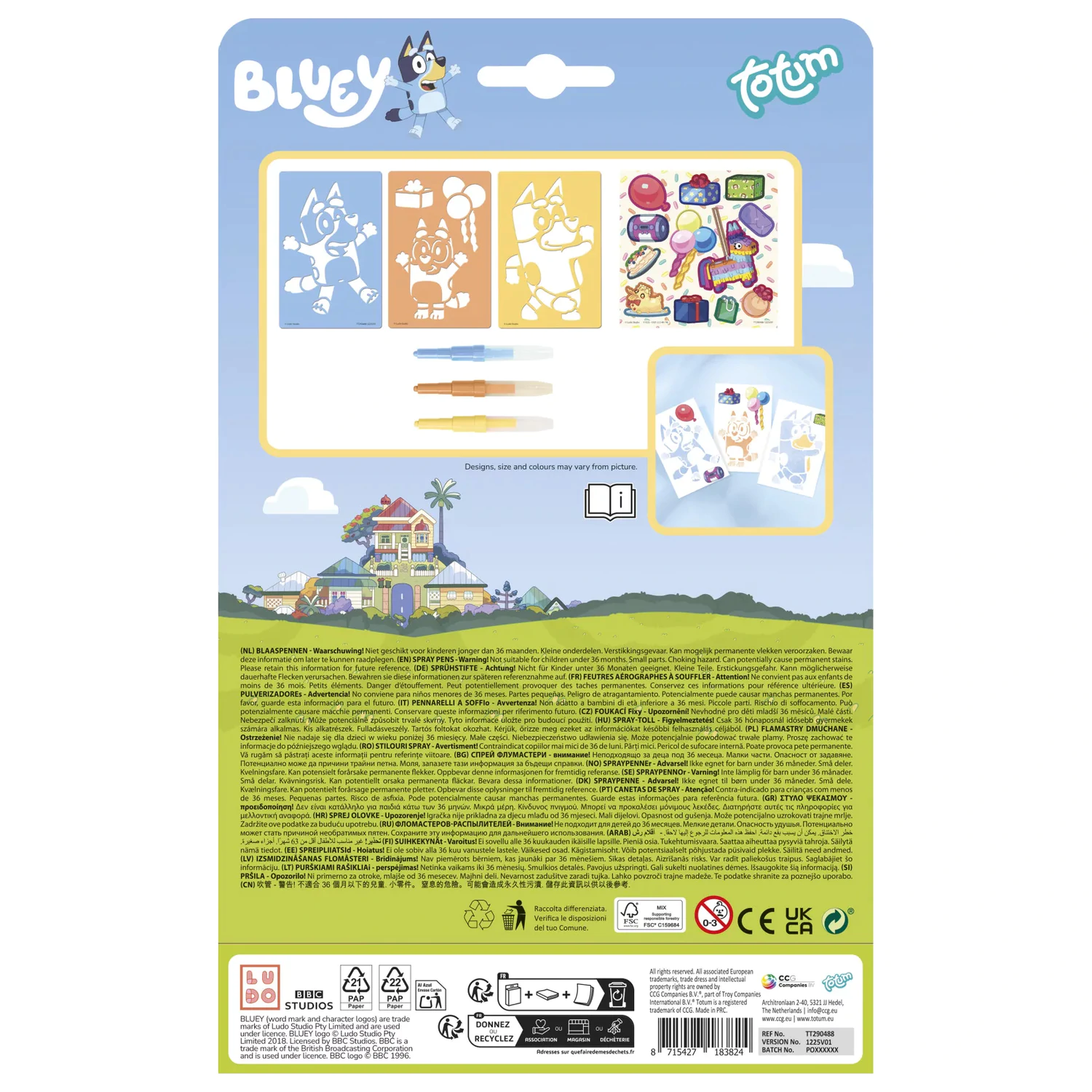 Bluey Sada Šťastné Kreativní S Rozprašovací Tužkou fotografii produktu