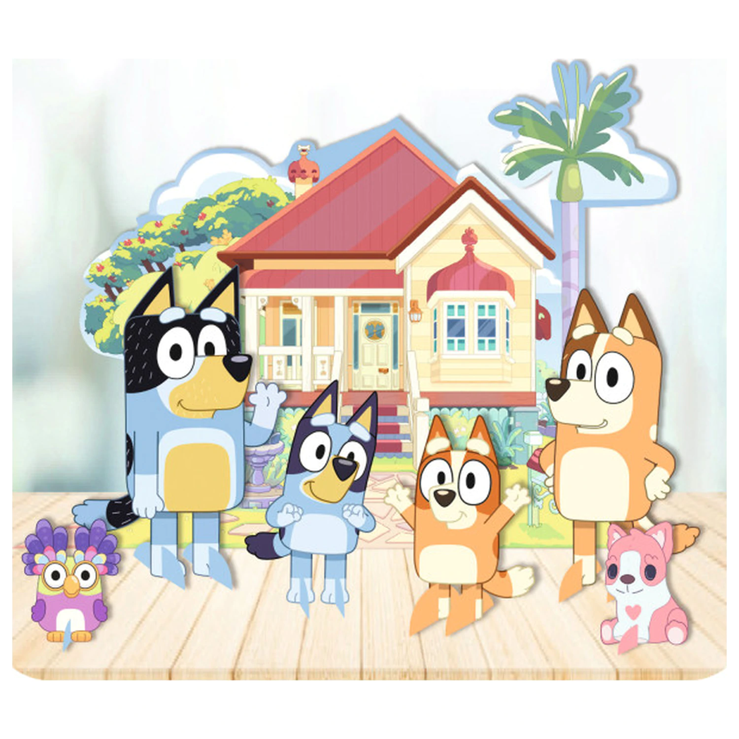 Bluey žertovný set stolních dekorací 7 ks fotografii produktu