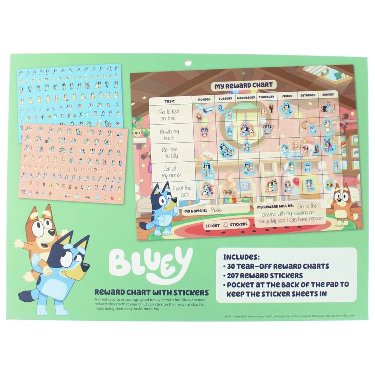 Bluey Sada hodnoticích tabulek s odměnami fotografii produktu