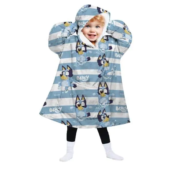Bluey oversize mikina kabát děti korálový fotografii produktu
