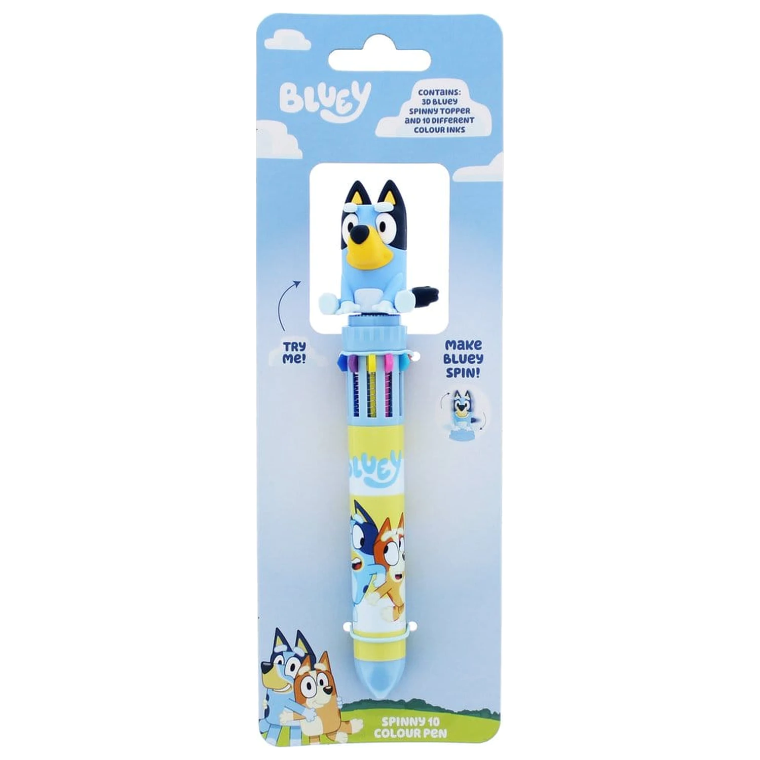 Bluey Multi Colour Pen Spinny pero, víčkové otáčecí fotografii produktu