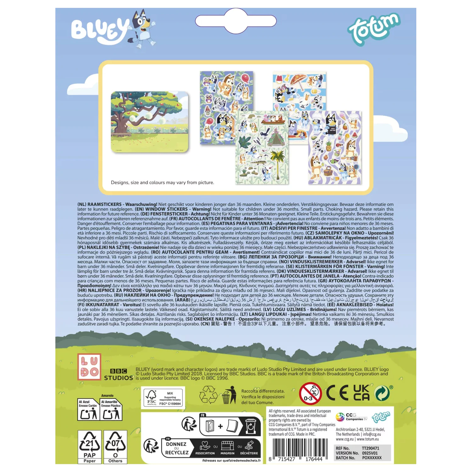 Bluey Letní okenní přilnavá sada fotografii produktu