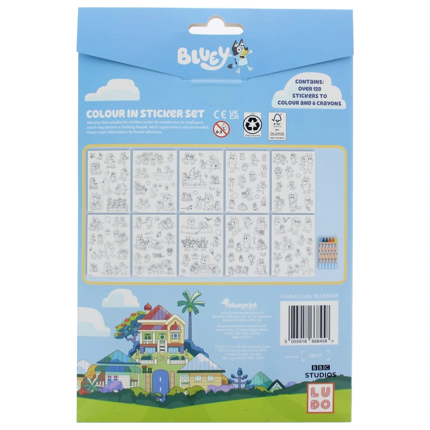 Bluey Sada omalovánek se samolepkami fotografii produktu