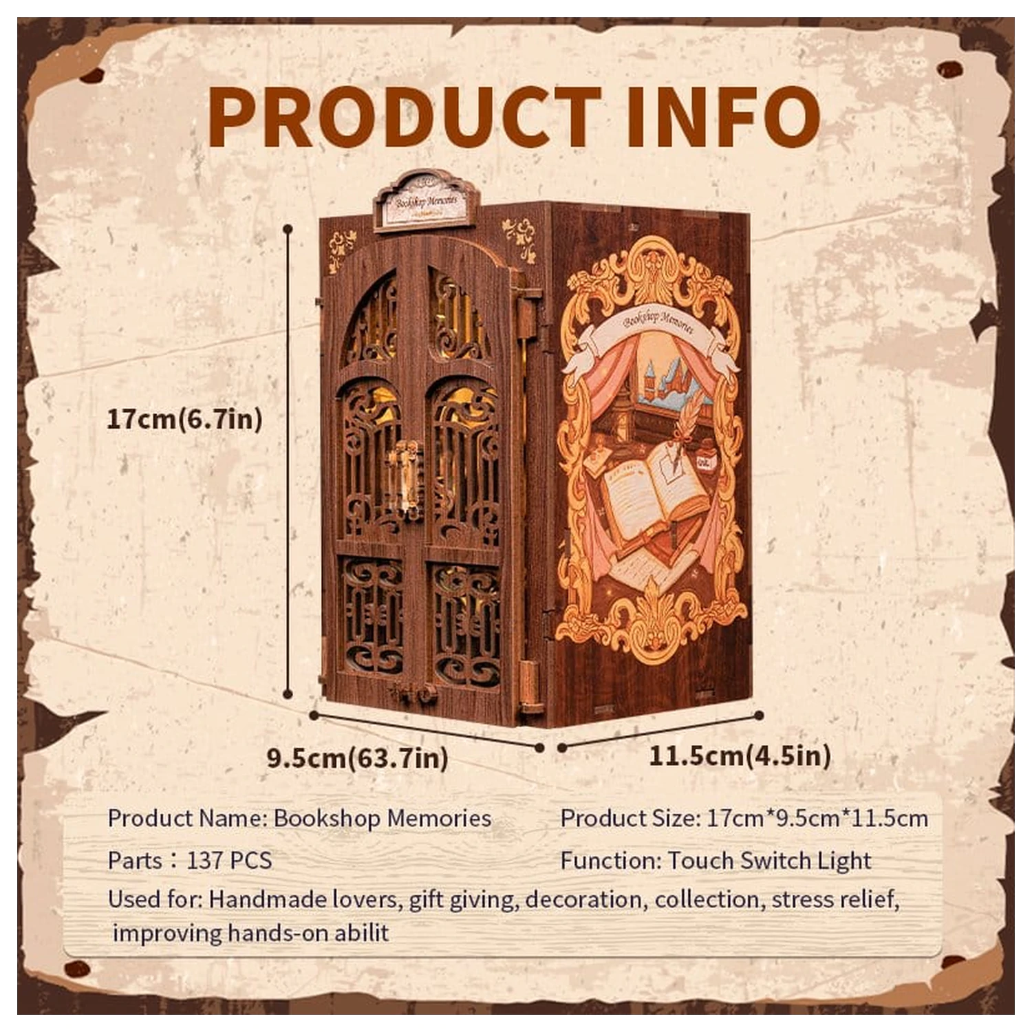 Book Nook Bookshop Memories 17 x 10 cm fotografii produktu