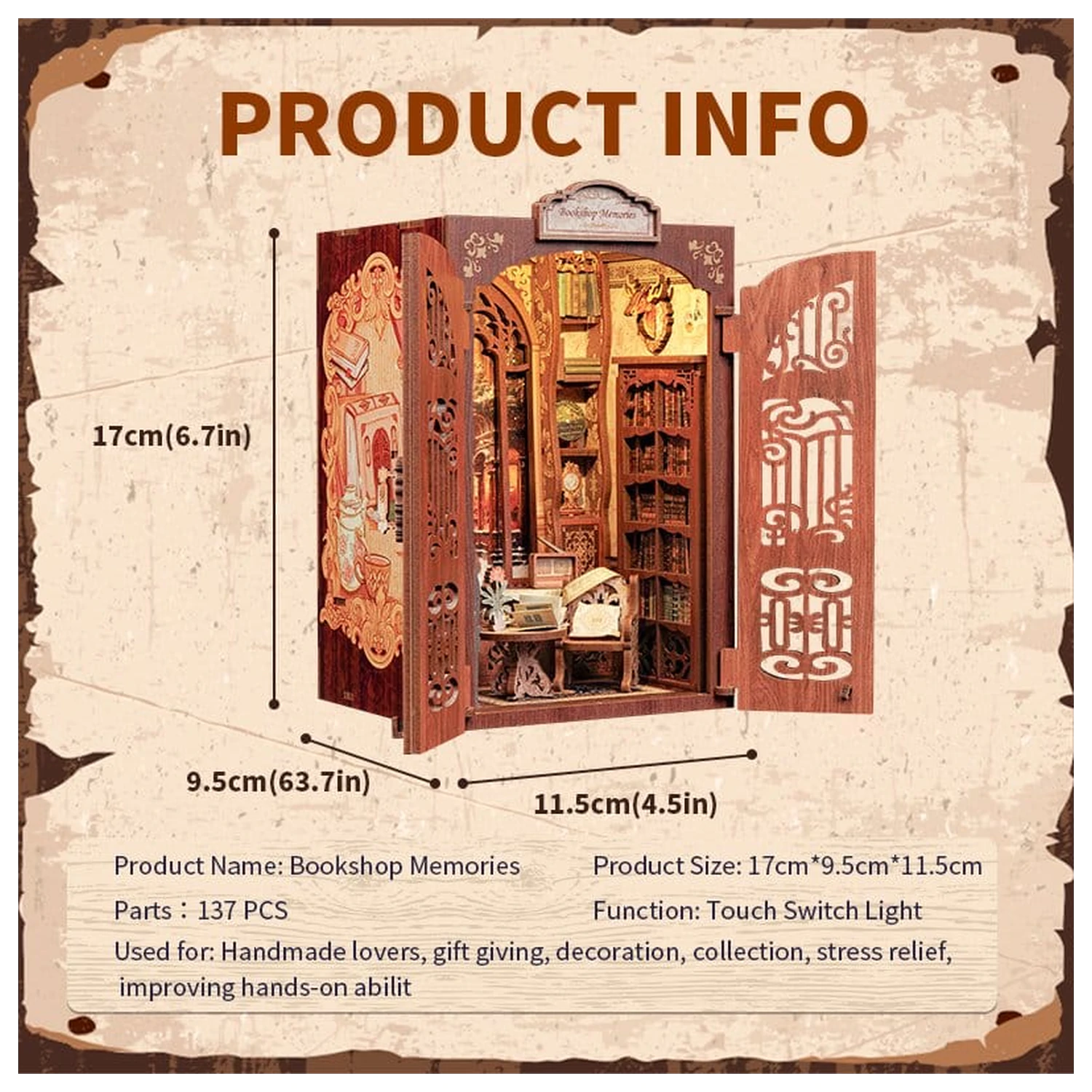 Book Nook Bookshop Memories 17 x 10 cm fotografii produktu