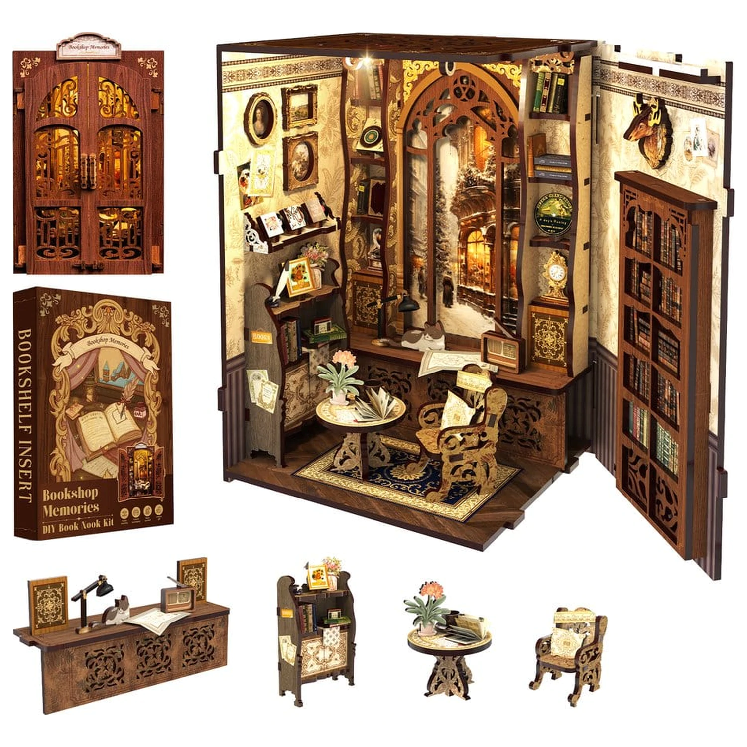 Book Nook Bookshop Memories 17 x 10 cm fotografii produktu