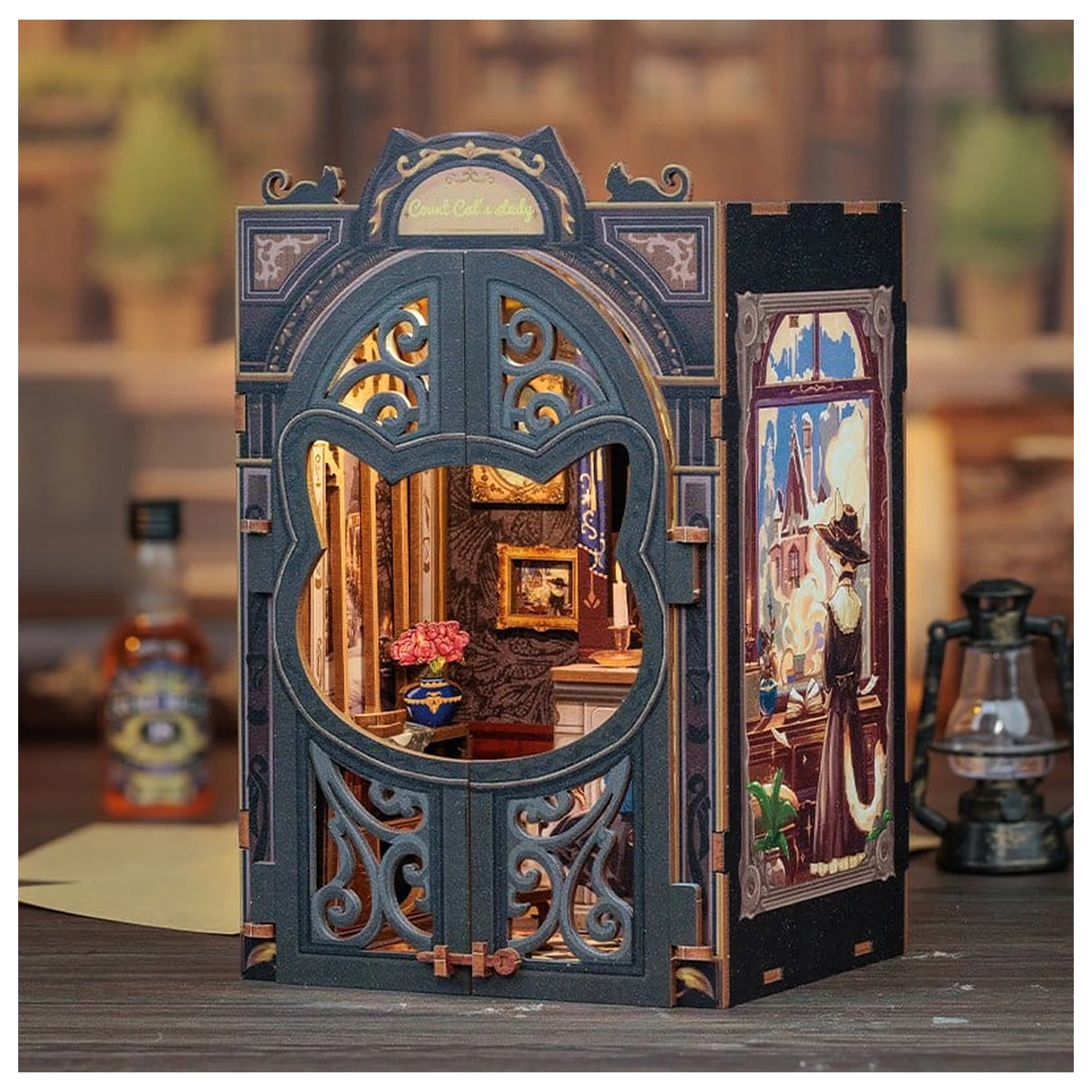 Book Nook Count Cat's Study 17 x 12 cm fotografii produktu