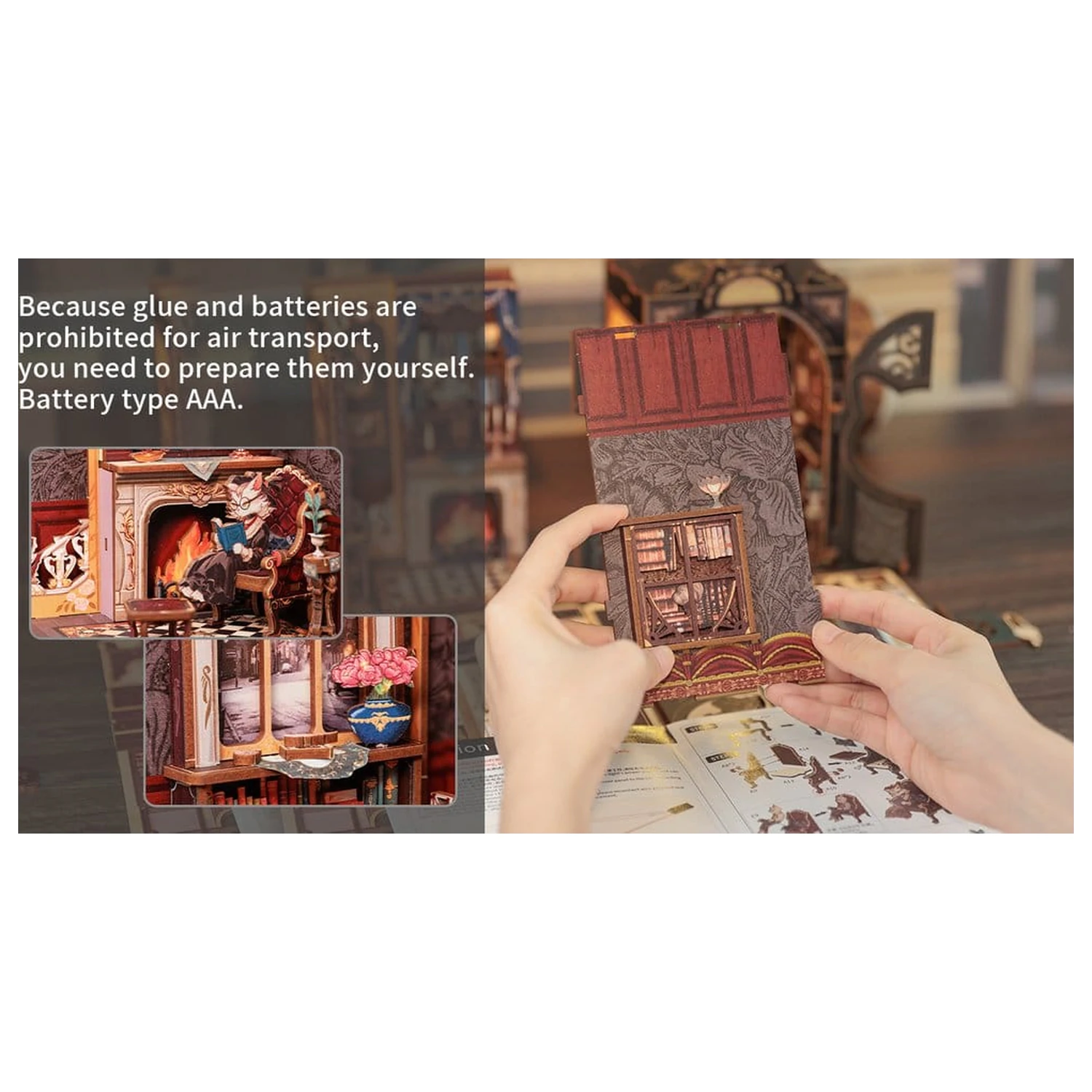 Book Nook Count Cat's Study 17 x 12 cm fotografii produktu