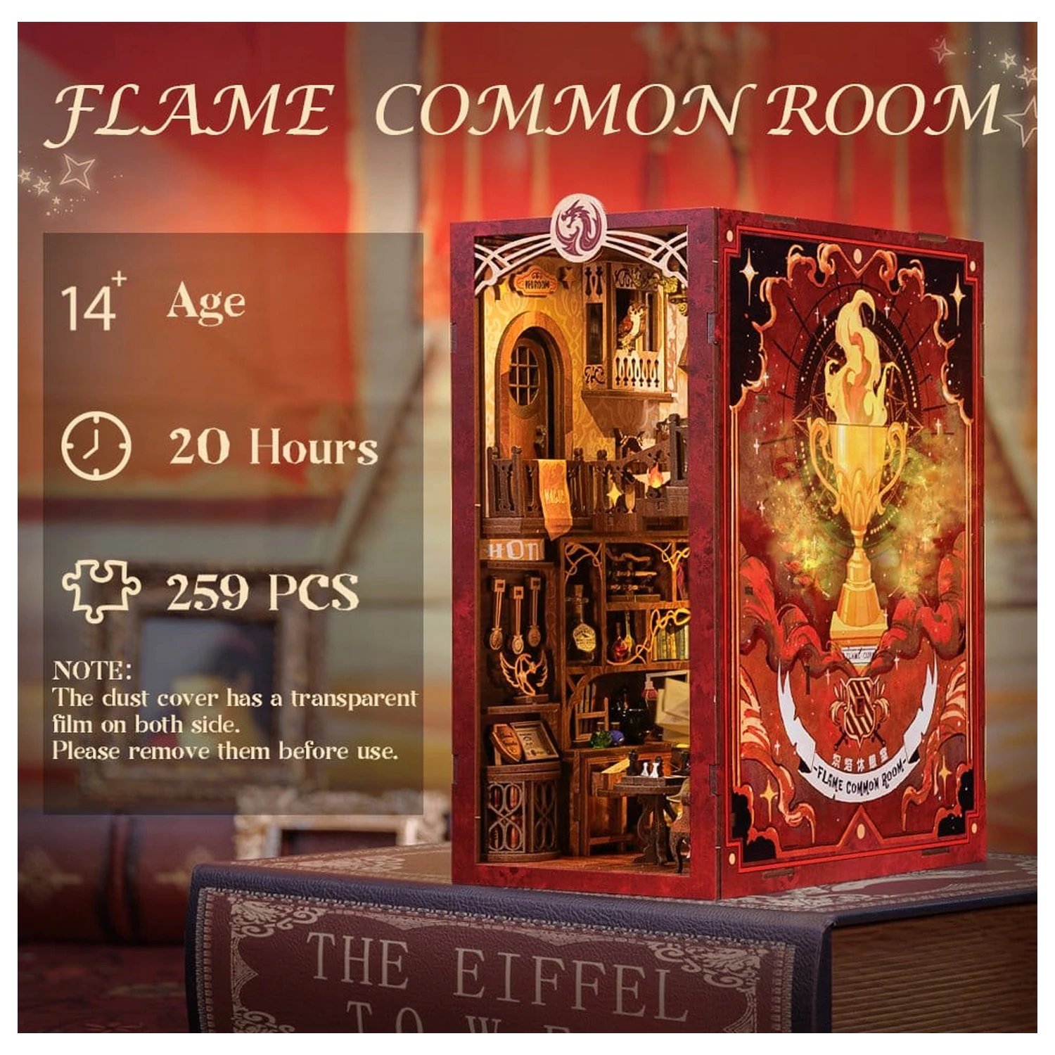 Book Nook Flame Common Room 23 x 11 cm fotografii produktu