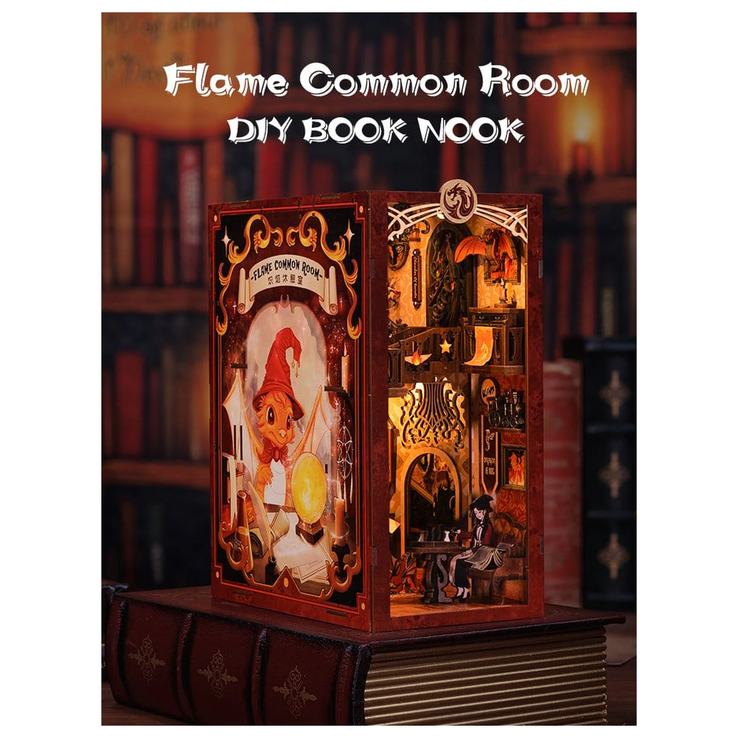 Book Nook Flame Common Room 23 x 11 cm fotografii produktu