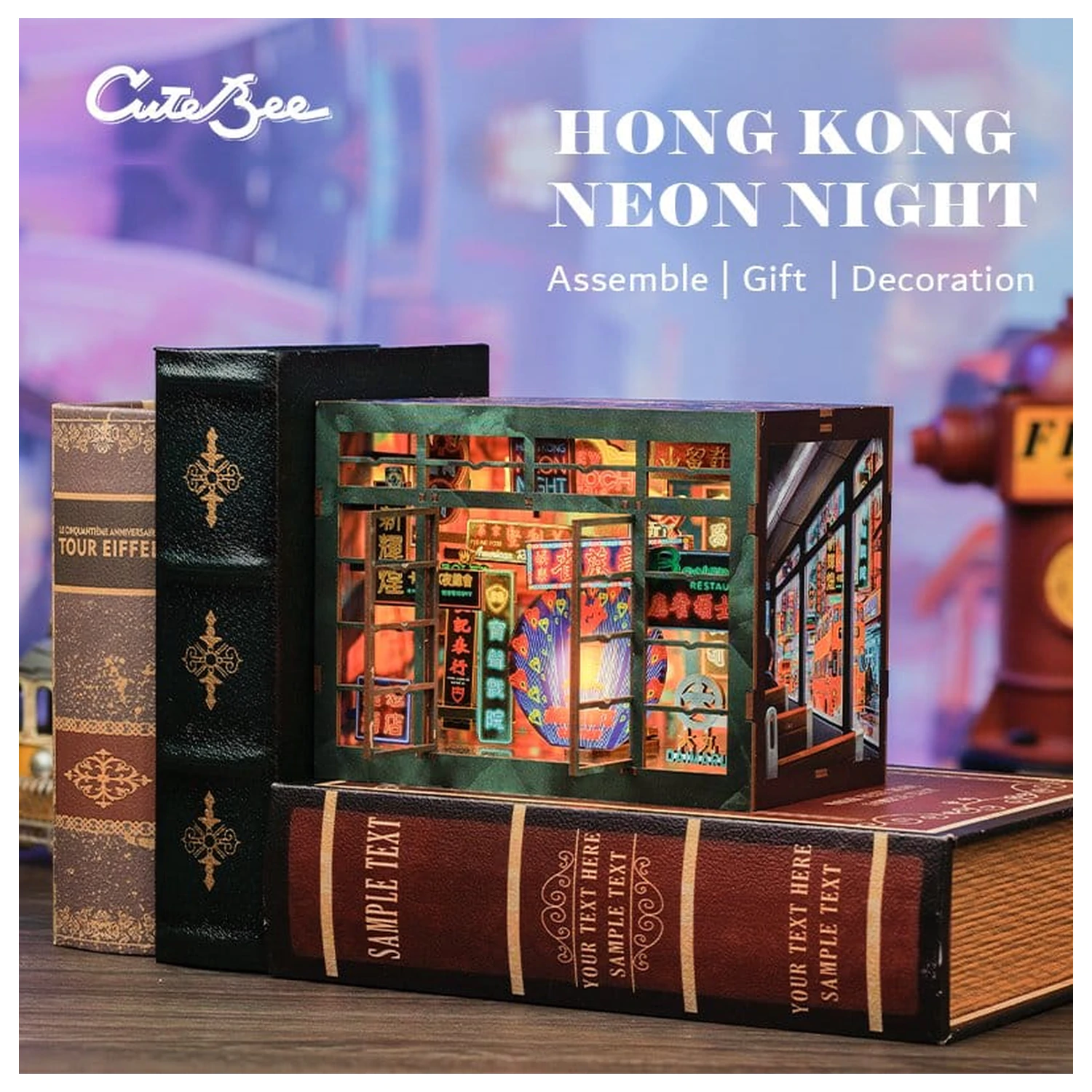 Book Nook Hong Kong Neon Světlo 13 x 17 cm fotografii produktu