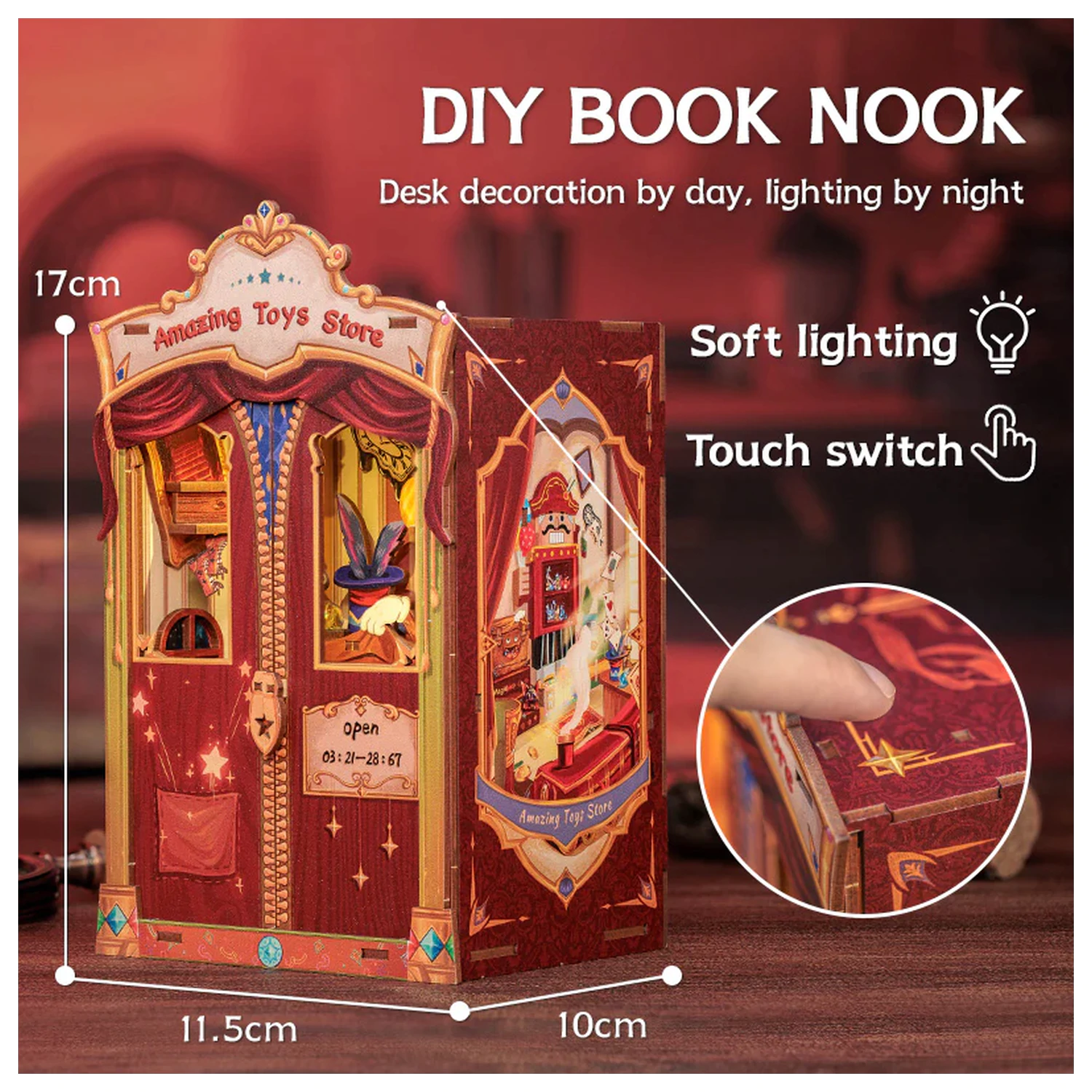 Book Nook Kit DIY Amazing Toy Store 107 ks + LED světlo fotografii produktu