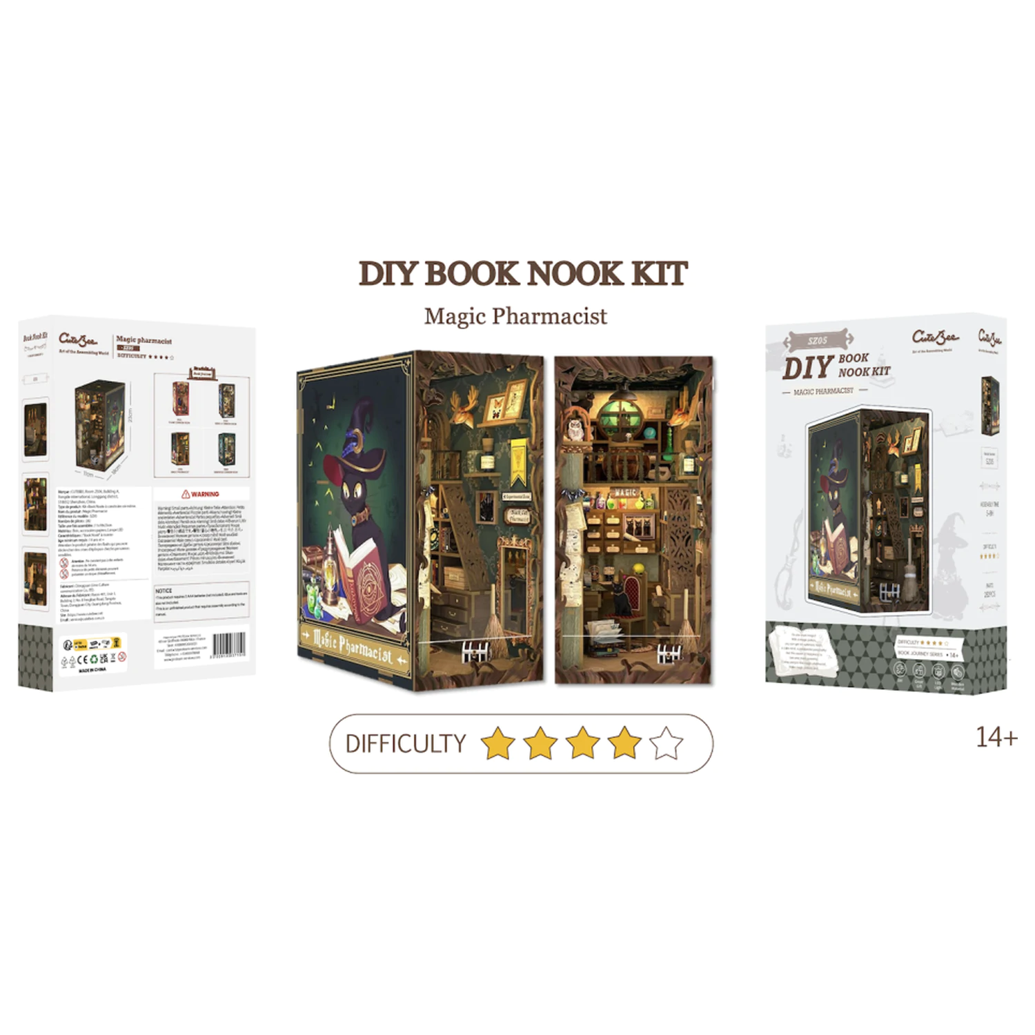 BOOK NOOK KIT DIY Magic Pharmacist 282 kusů + LED světelná stavebnice fotografii produktu