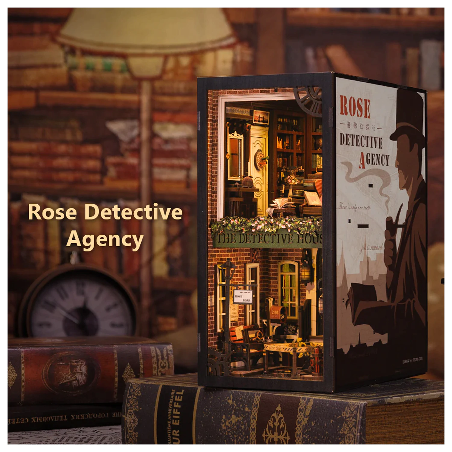 BOOK NOOK KIT DIY Rose Detective Agency 322ks + LED světlo stavebnice fotografii produktu