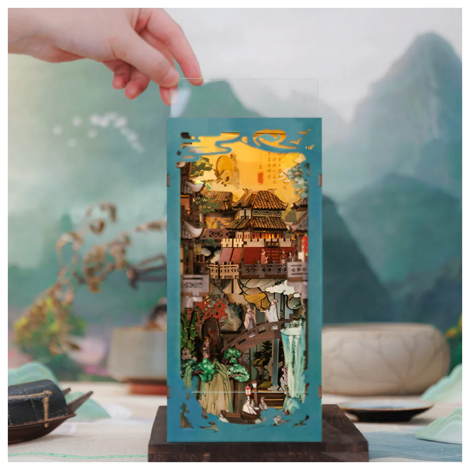 BOOK NOOK KIT DIY Su Dongpo's Life 280 ks + LED světelná stavebnice fotografii produktu