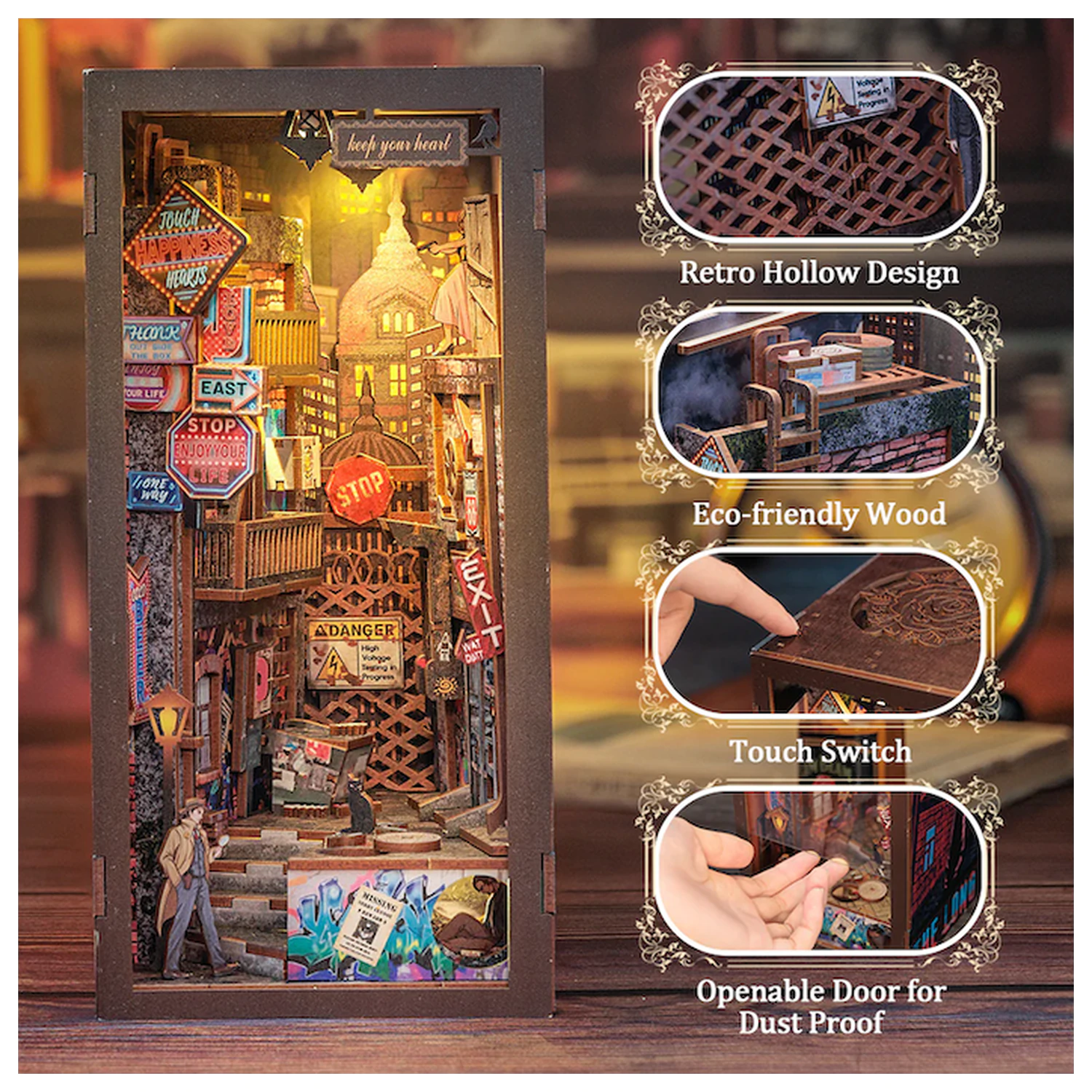 BOOK NOOK KIT DIY The Long Goodbye 238 ks + LED Světelná stavebnice fotografii produktu