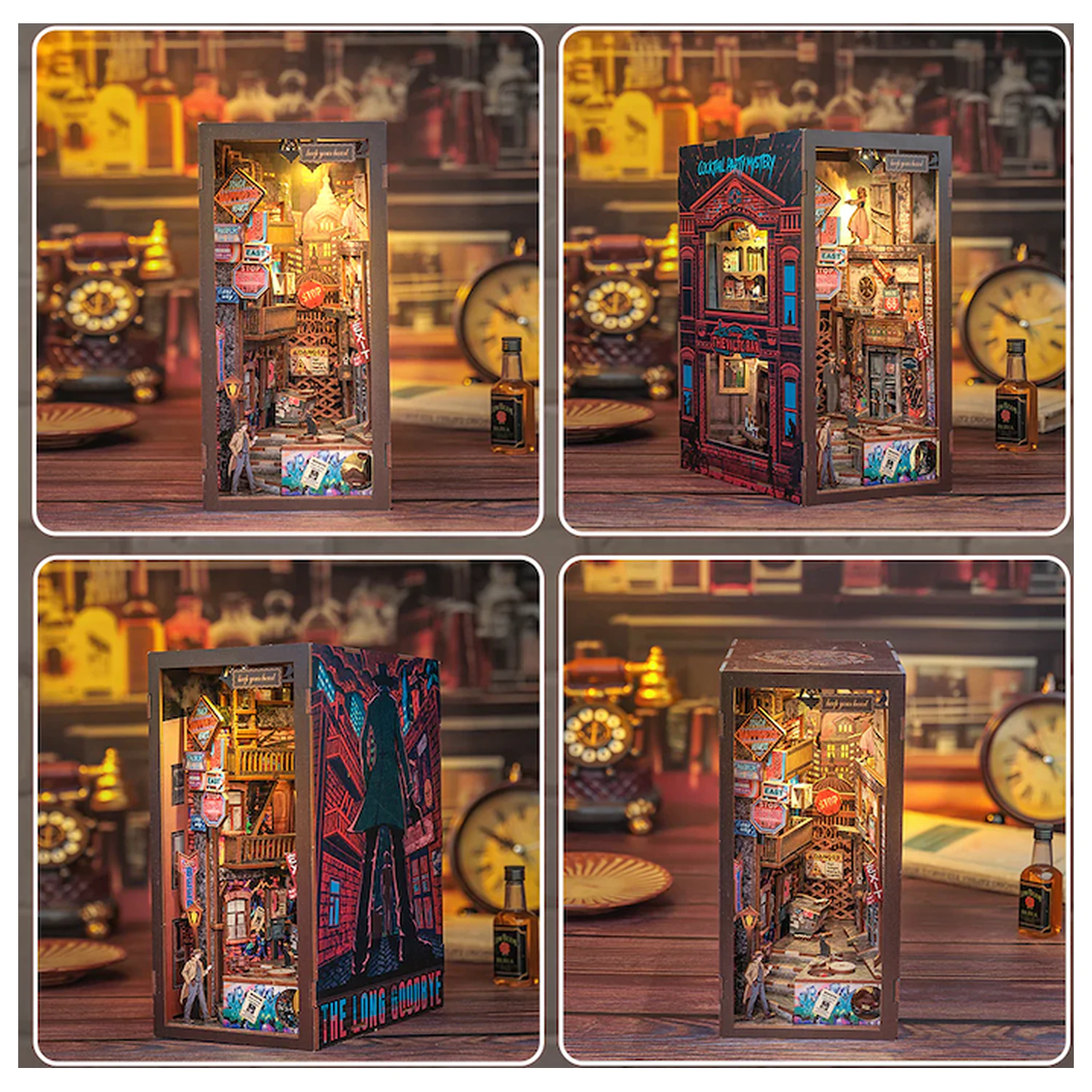 BOOK NOOK KIT DIY The Long Goodbye 238 ks + LED Světelná stavebnice fotografii produktu