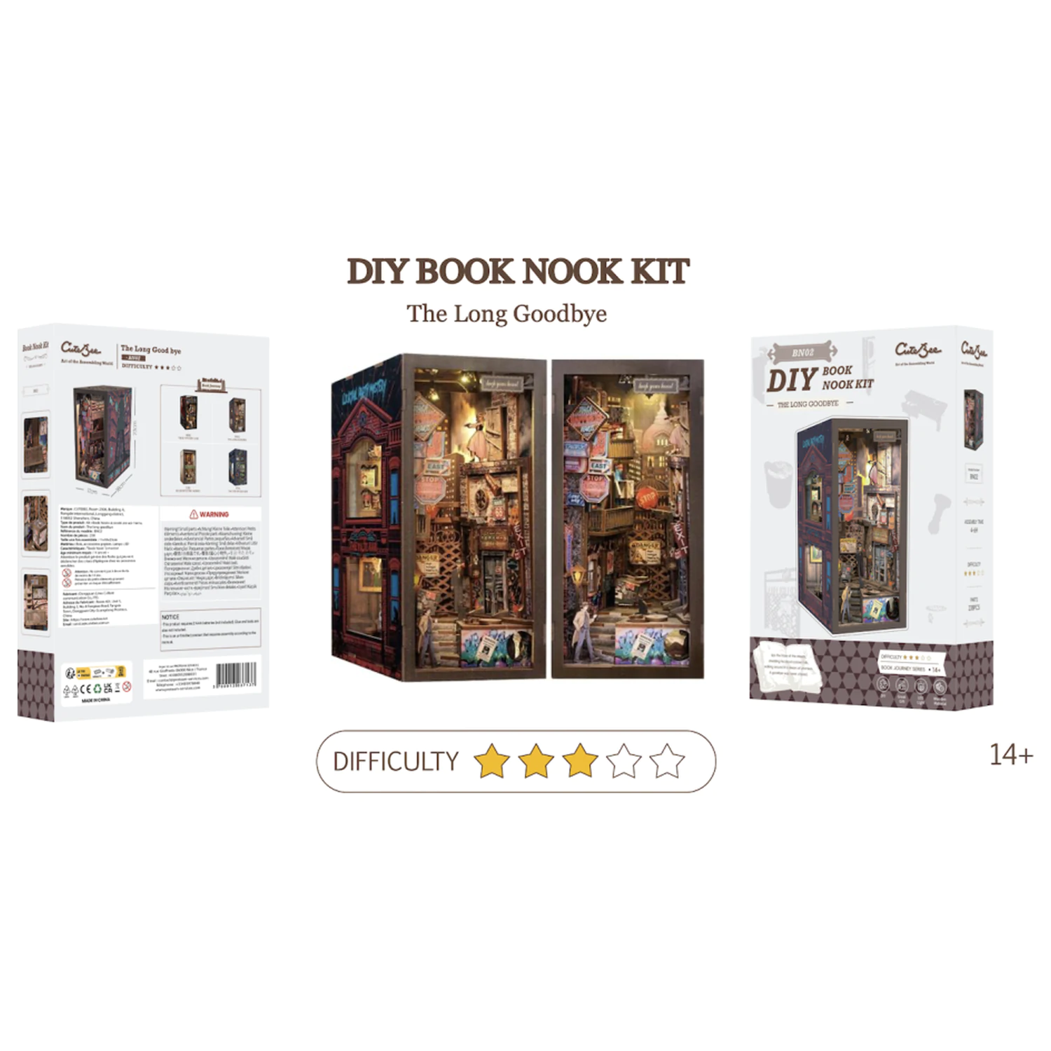 BOOK NOOK KIT DIY The Long Goodbye 238 ks + LED Světelná stavebnice fotografii produktu