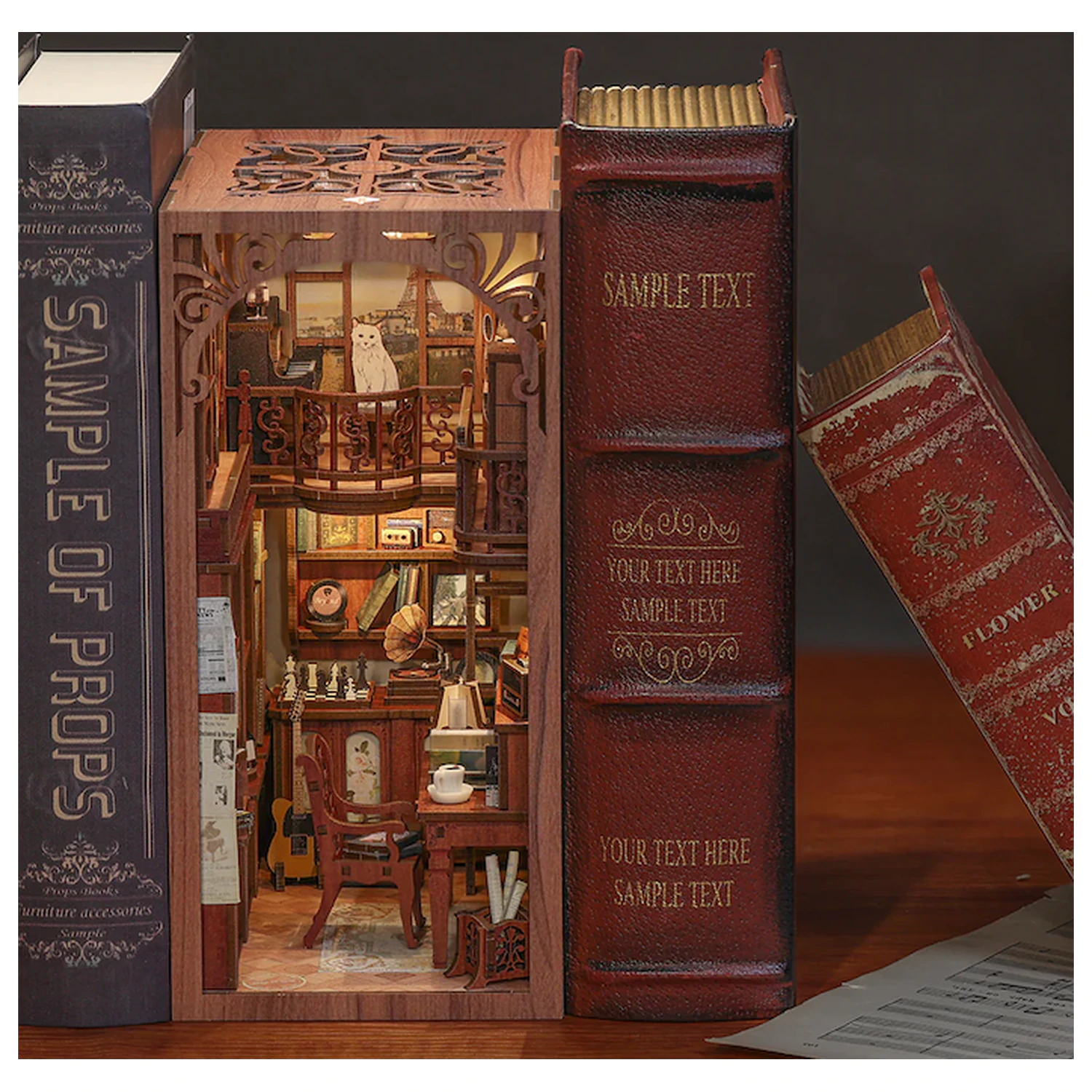 BOOK NOOK KIT DIY The Secret Rhythm 355 ks + LED světlo fotografii produktu