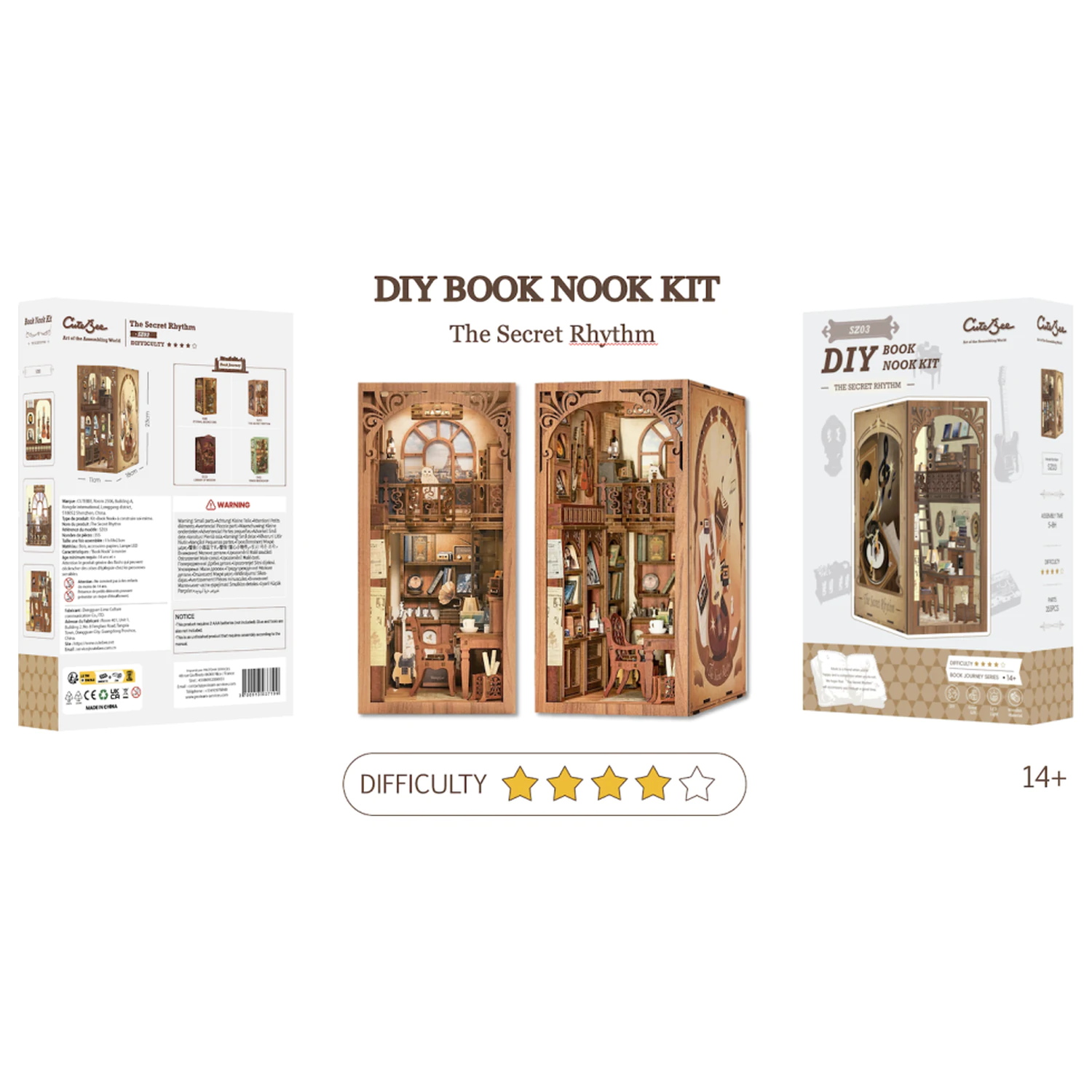 BOOK NOOK KIT DIY The Secret Rhythm 355 ks + LED světlo fotografii produktu