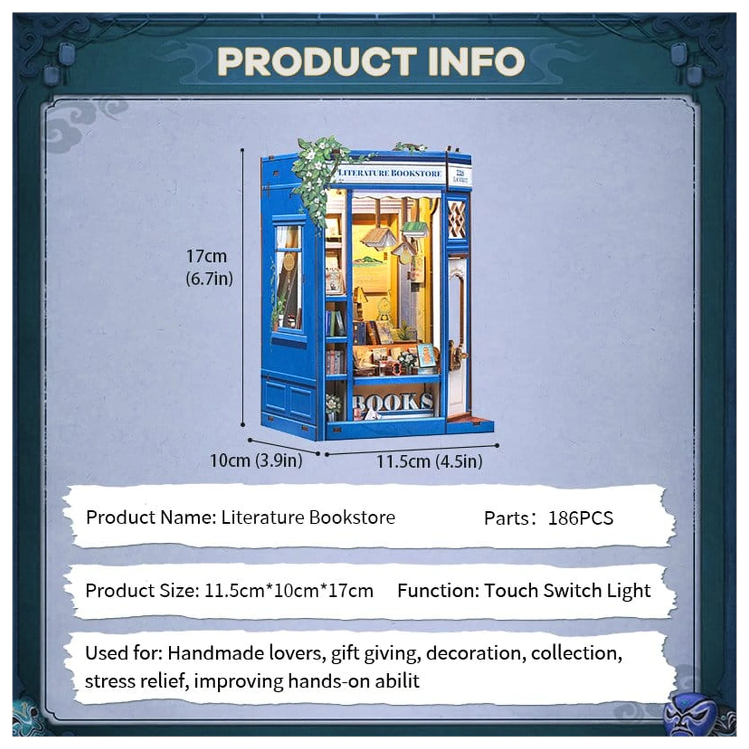 Book Nook Literature Bookstore 17 x 12 cm     fotografii produktu