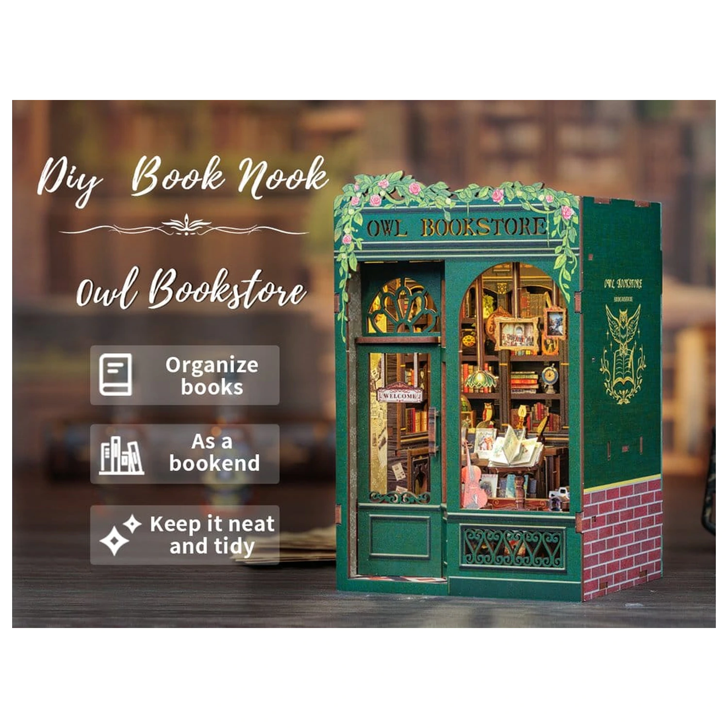 Book Nook Sova knihkupectví 17 x 12 cm fotografii produktu