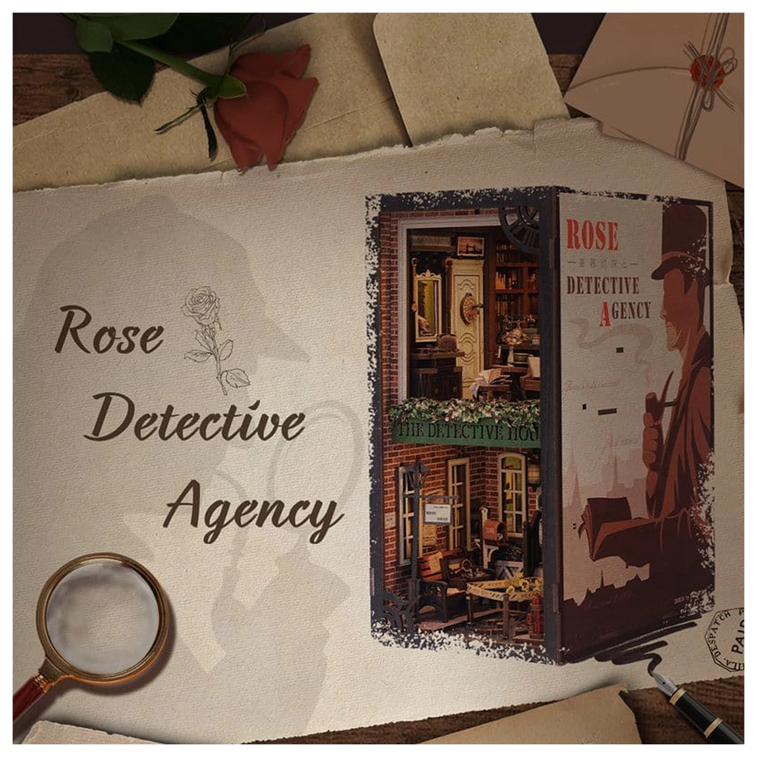 Book Nook Rose Detective Agency 23 x 11 cm fotografii produktu
