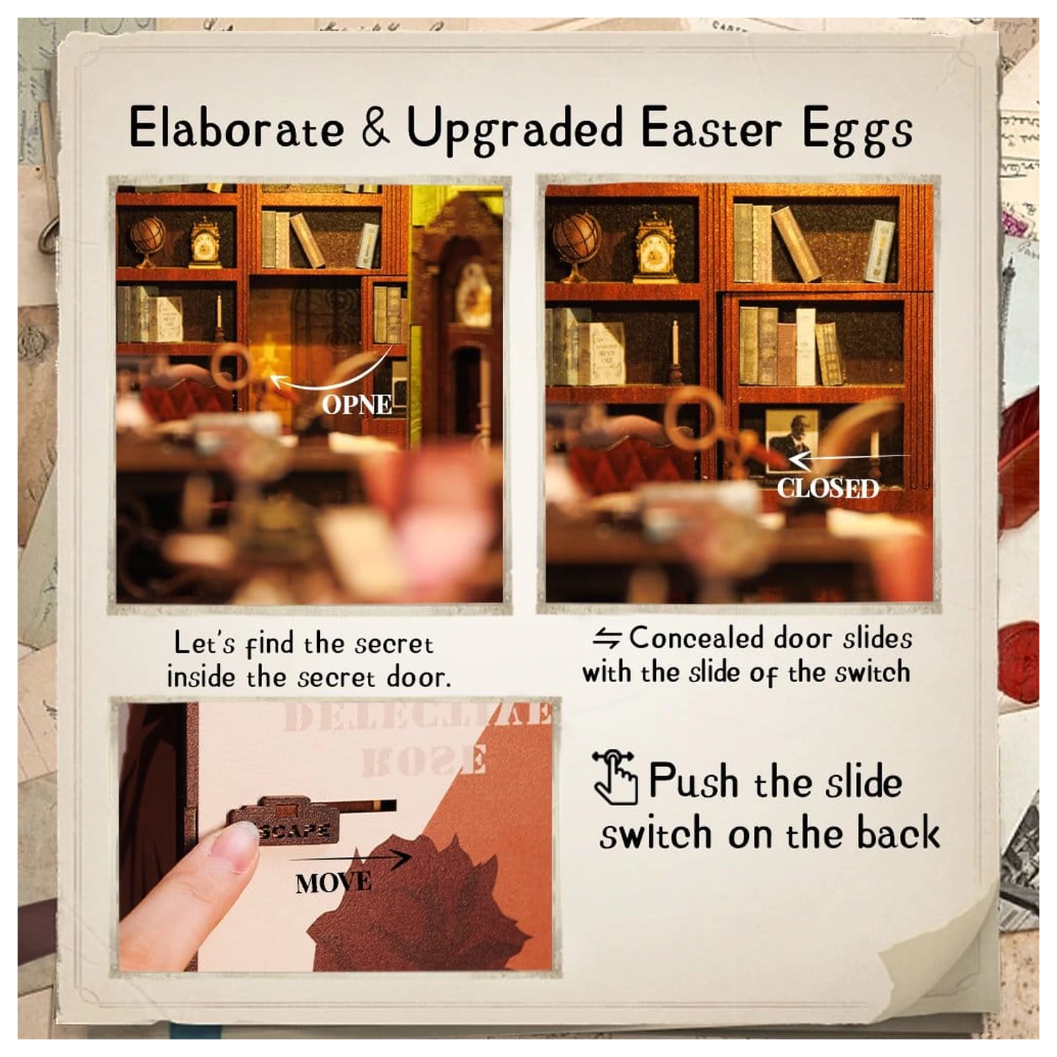 Book Nook Rose Detective Agency 23 x 11 cm fotografii produktu