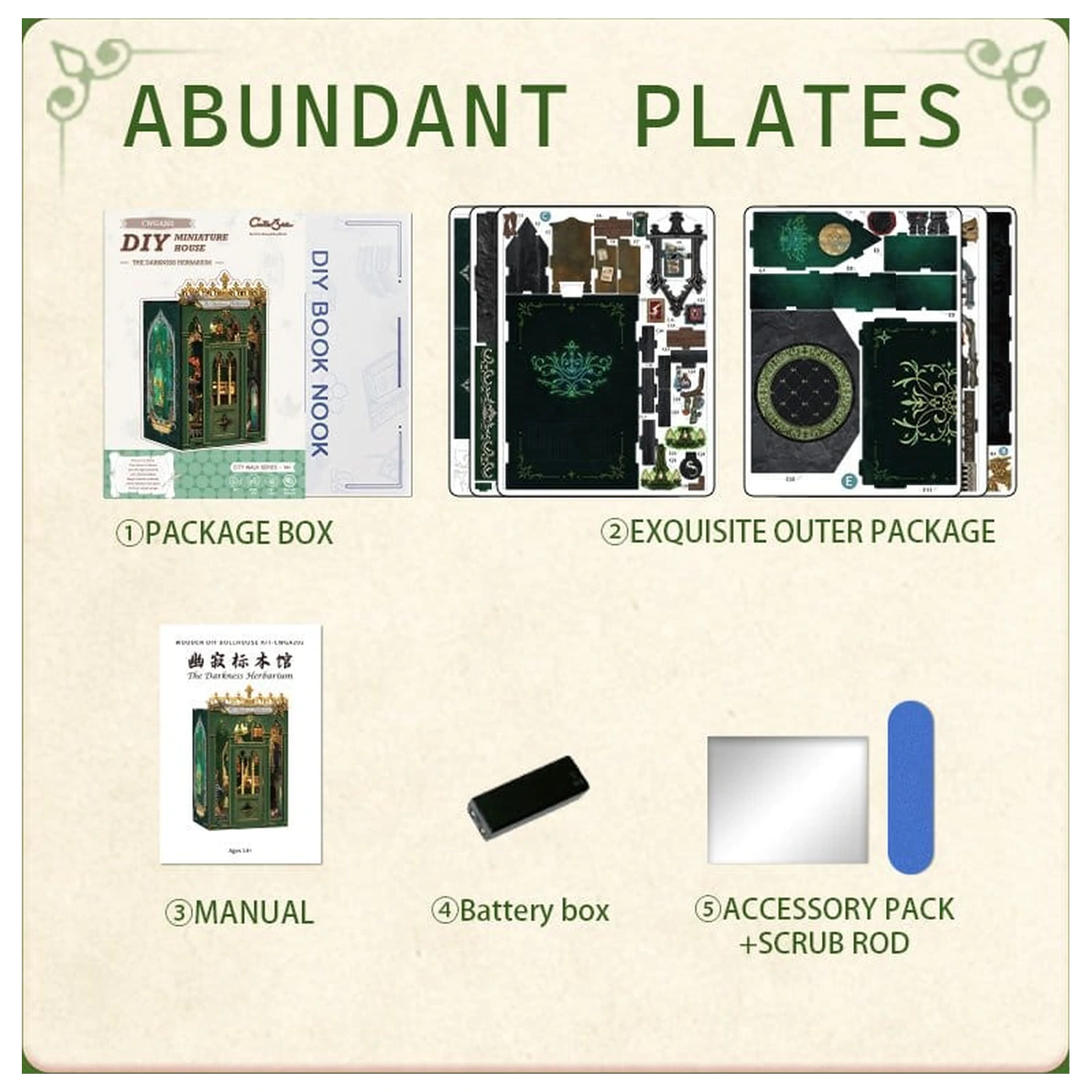 Book Nook The Darkness Herbarium 17 x 12 cm fotografii produktu